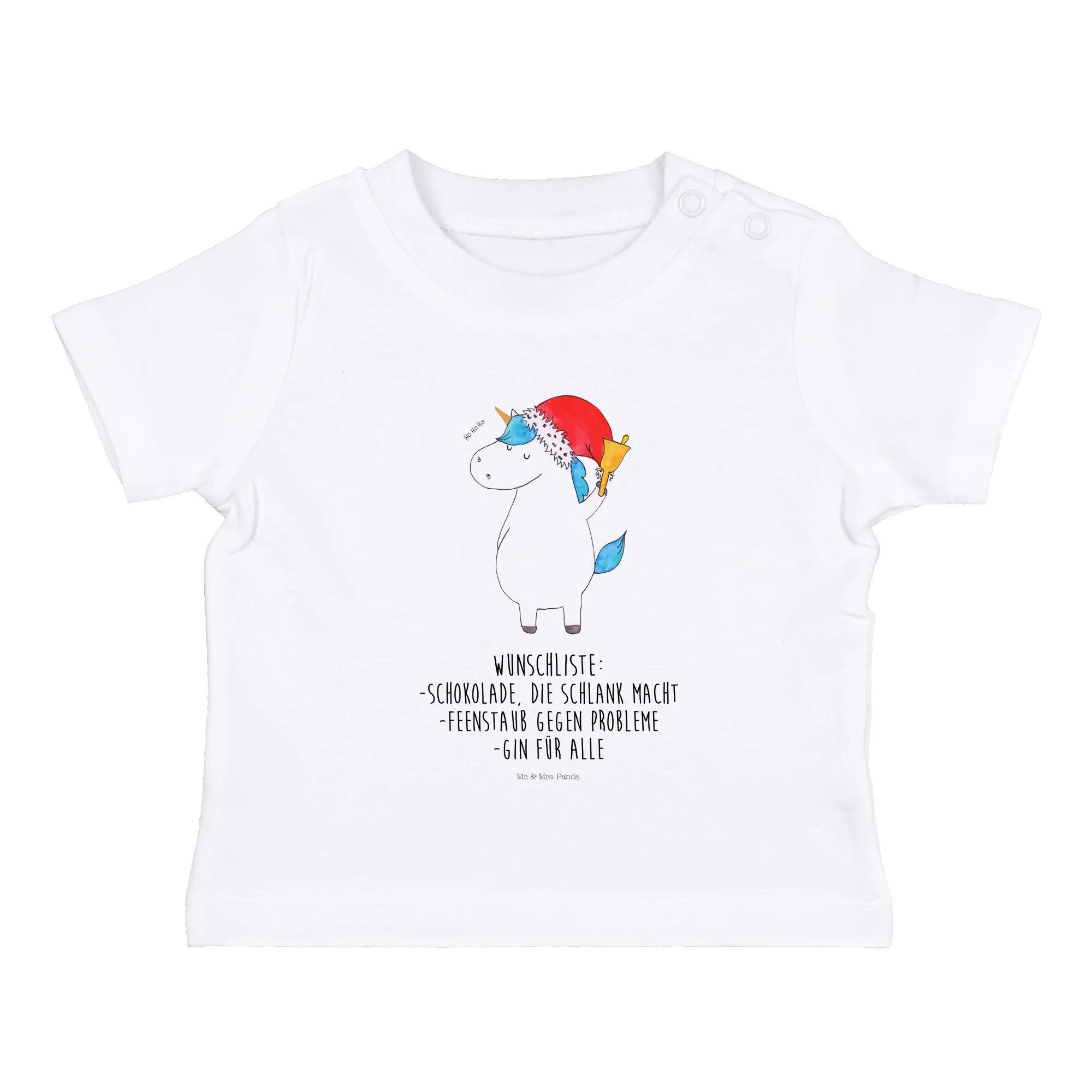 Organic Baby Shirt Einhorn Weihnachtsmann