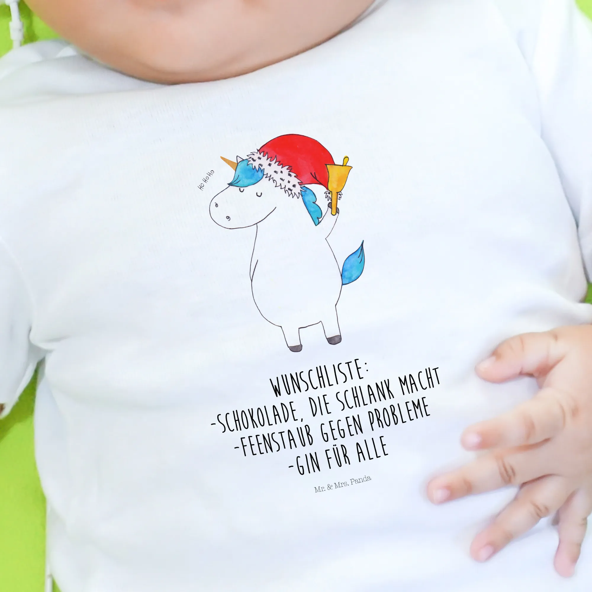 Organic Baby Shirt Einhorn Weihnachtsmann