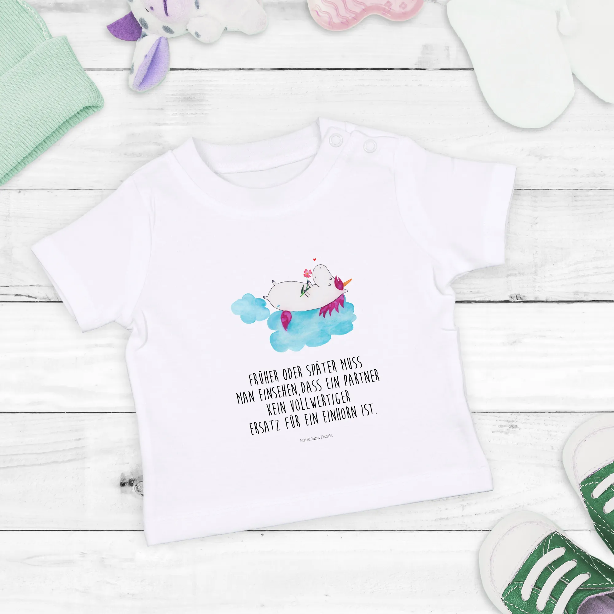 Organic Baby Shirt Einhorn Verliebt