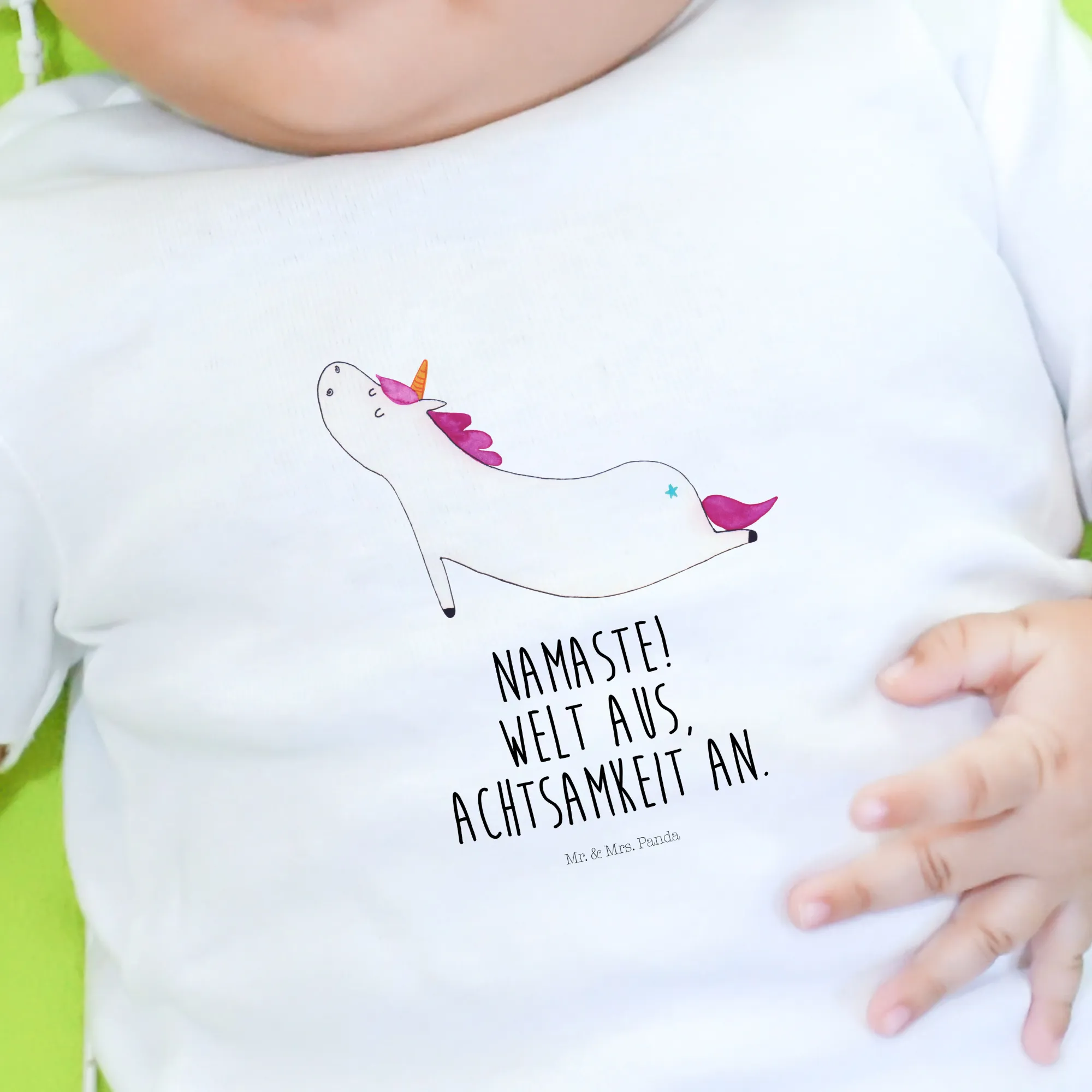 Organic Baby Shirt Einhorn Yoga