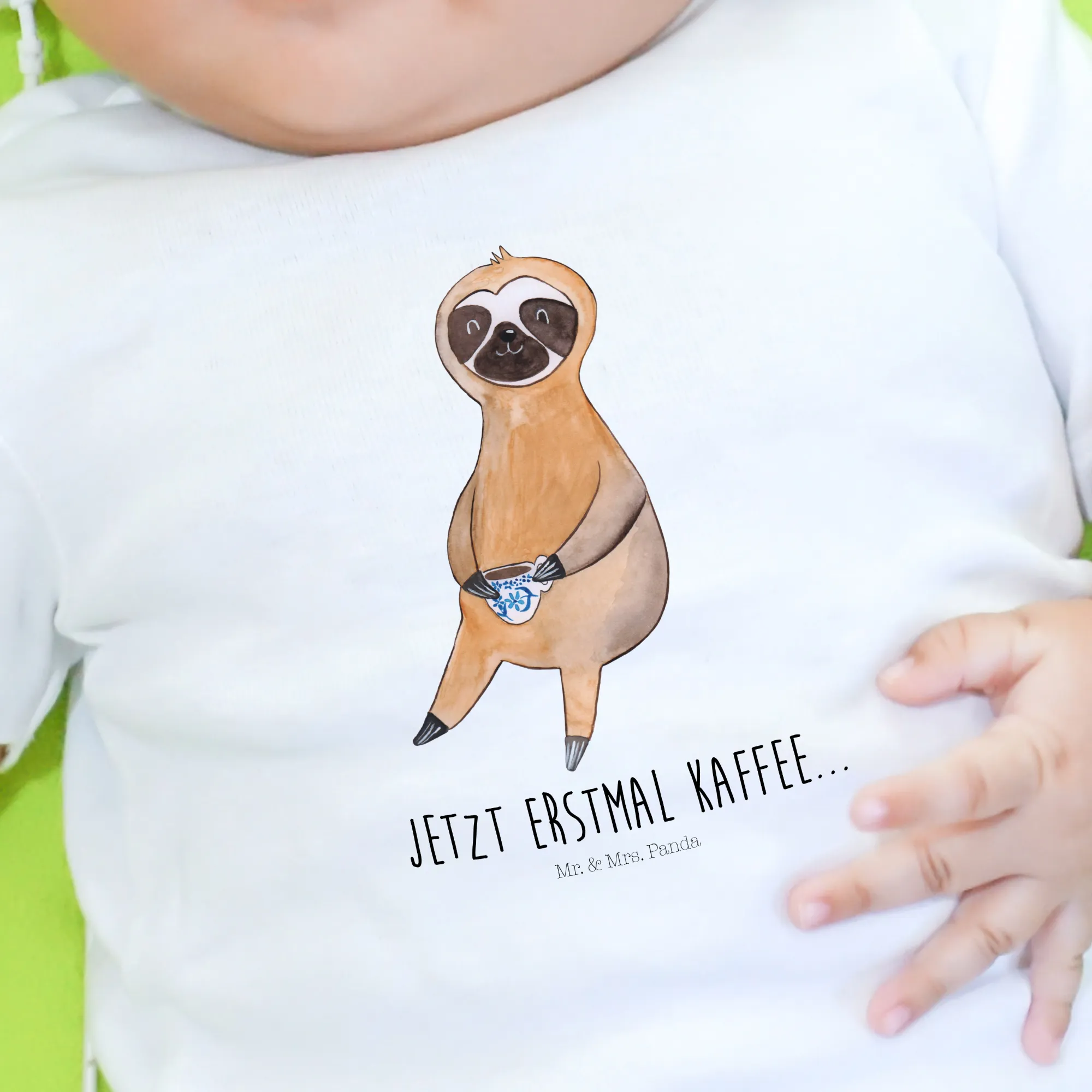 Organic Baby Shirt Faultier Kaffee