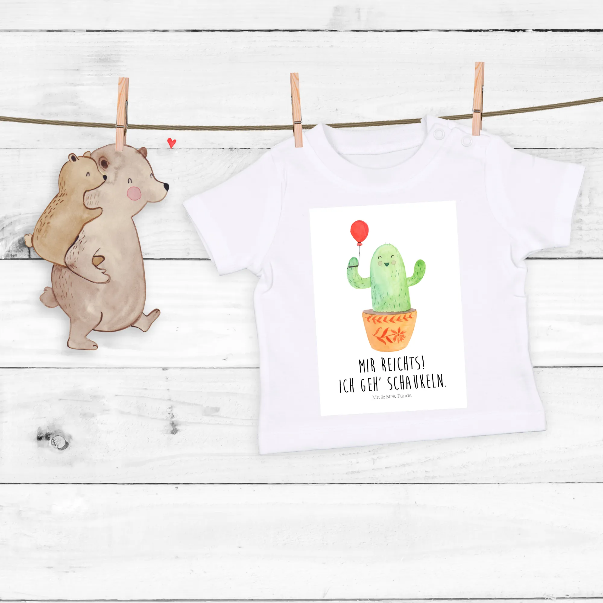 Organic Baby Shirt Kaktus Luftballon