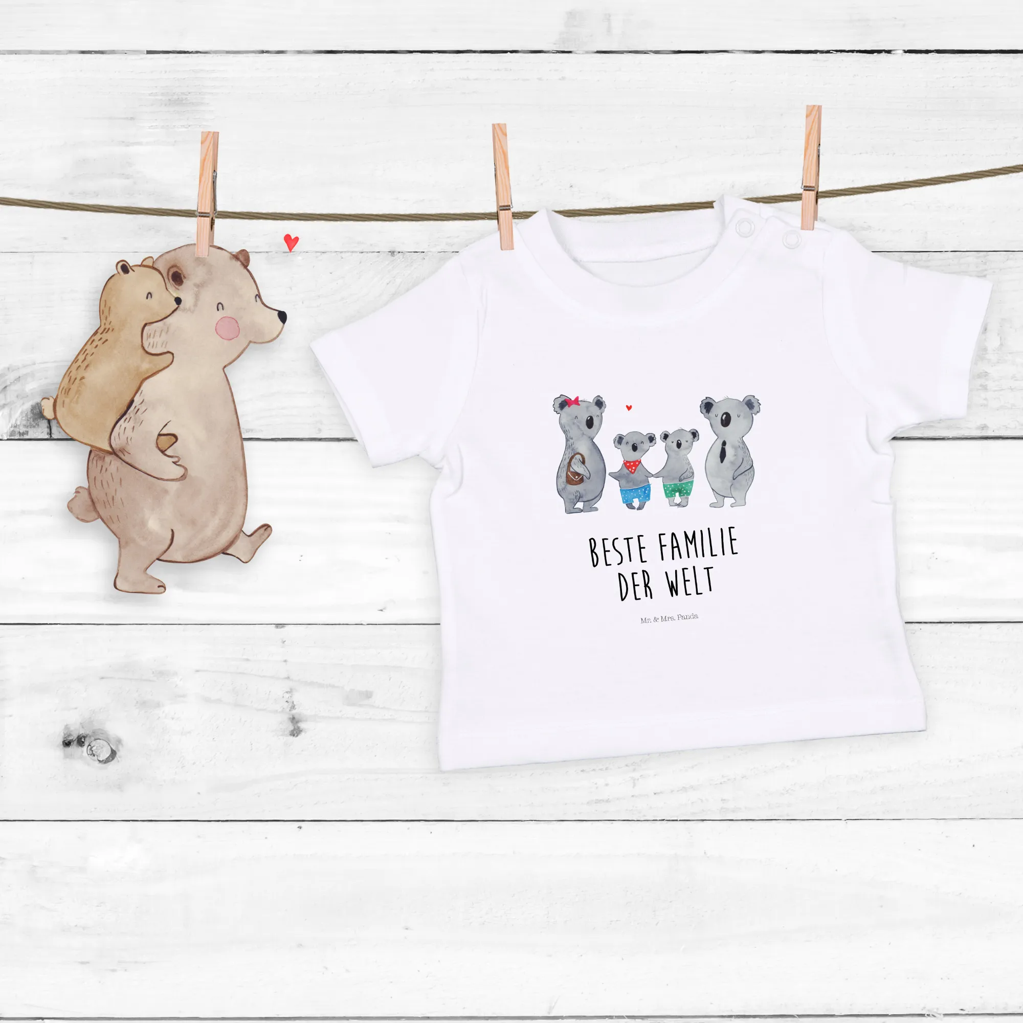 Organic Baby Shirt Koala Familie zwei