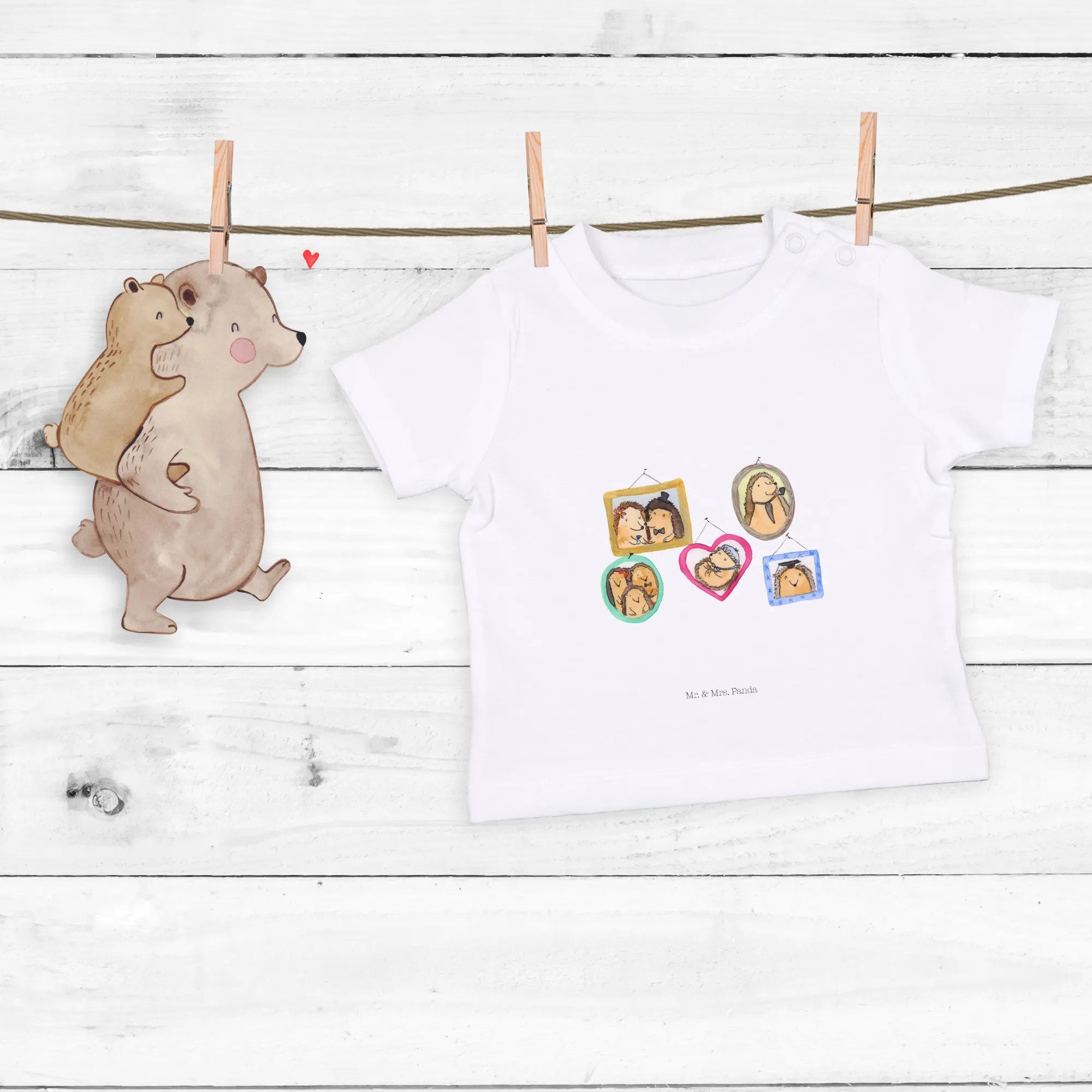 Organic Baby Shirt Igel Familie