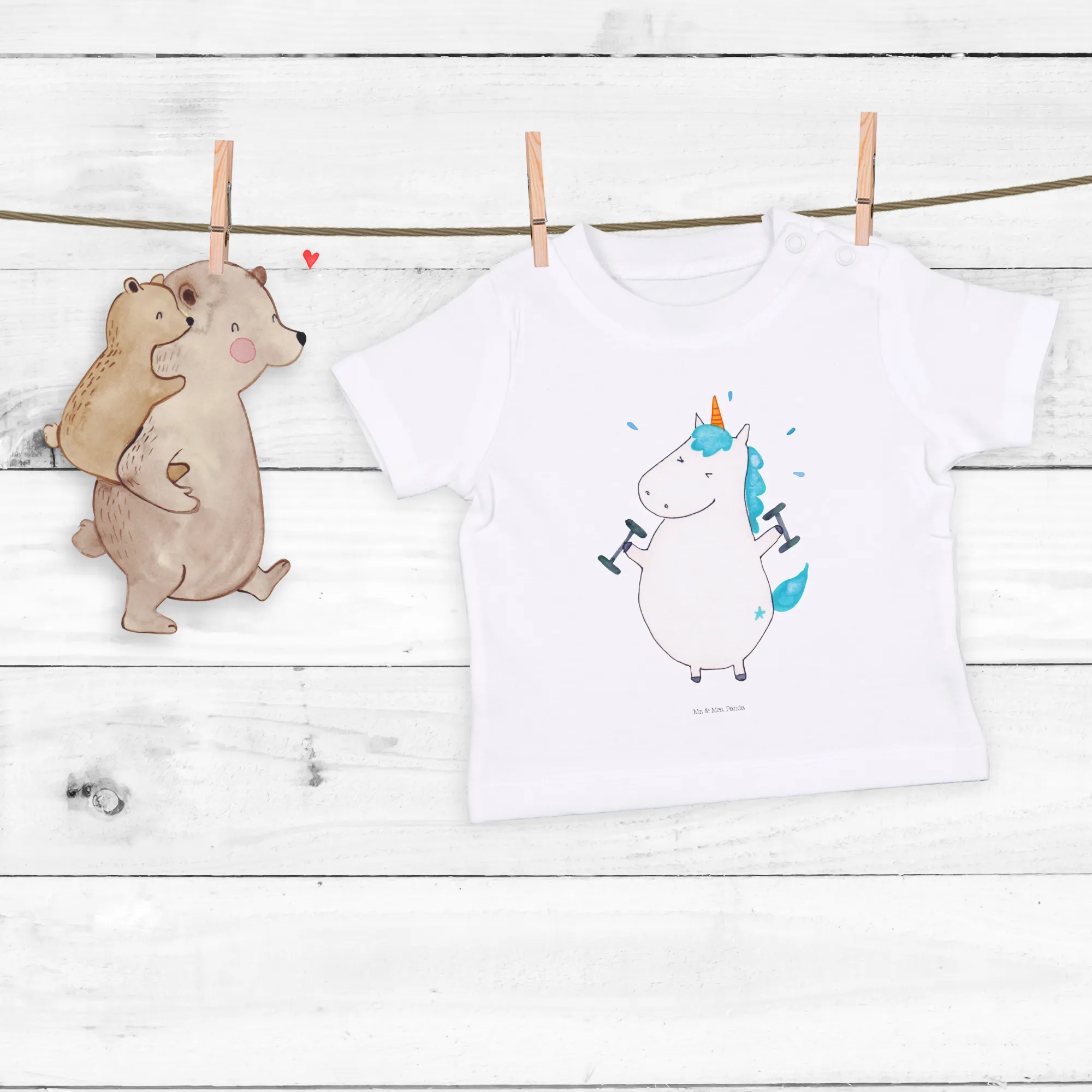 Organic Baby Shirt Einhorn Fitness