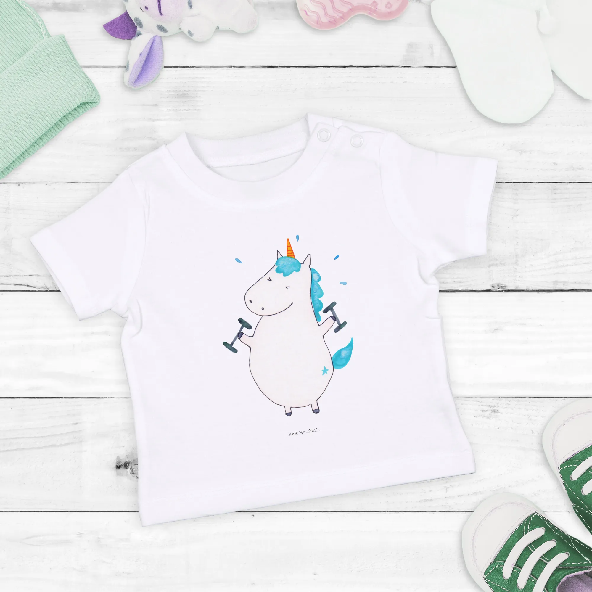 Organic Baby Shirt Einhorn Fitness