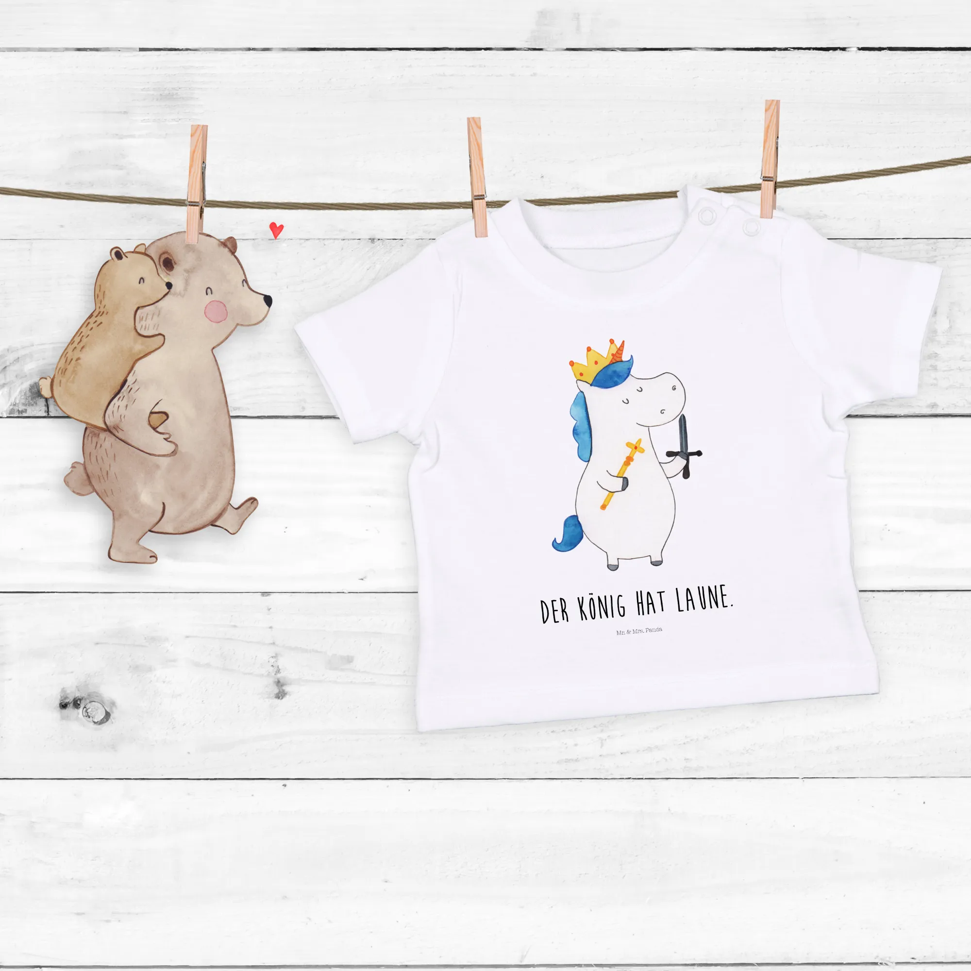 Organic Baby Shirt Einhorn König mit Schwert