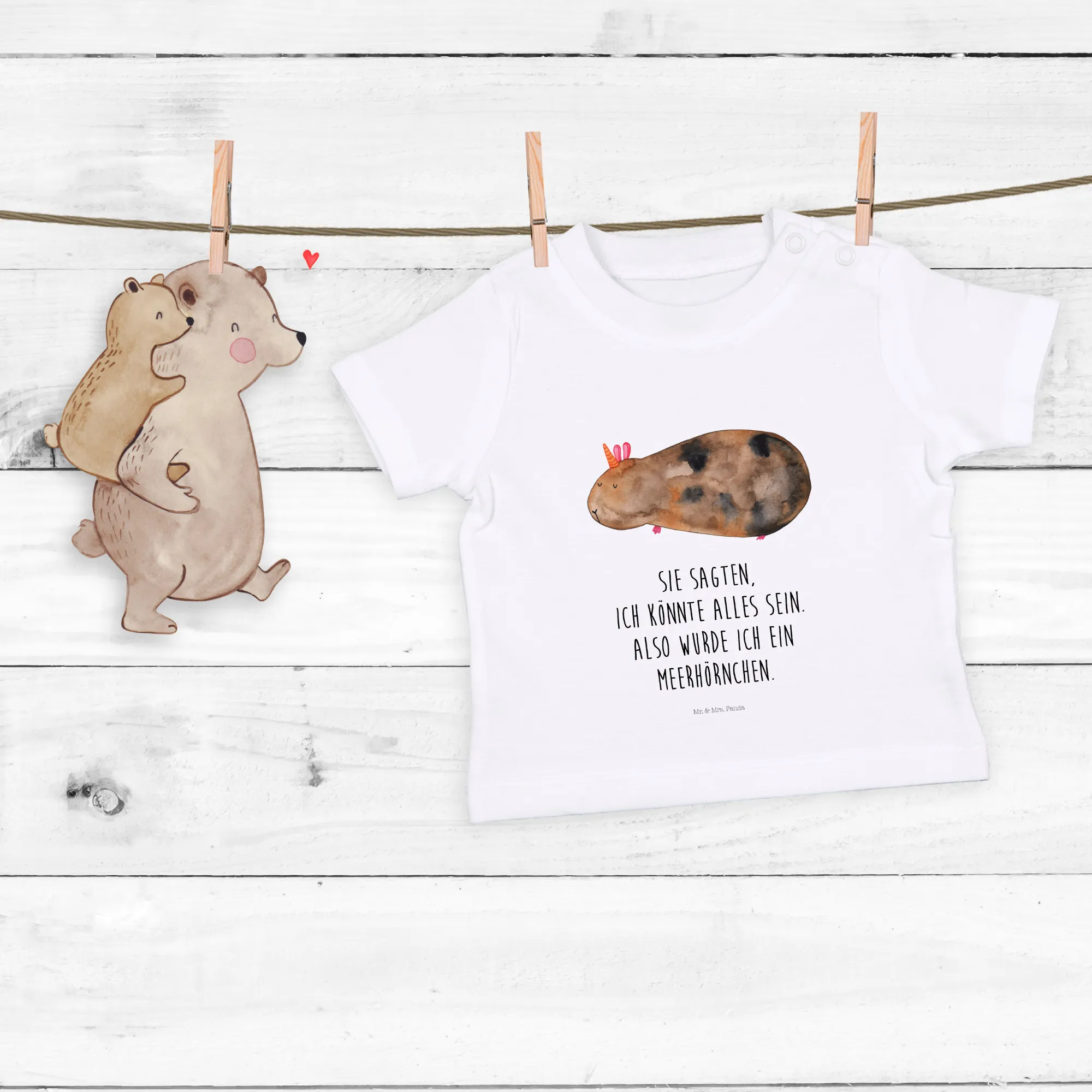 Organic Baby Shirt Einhorn Meerschweinchen