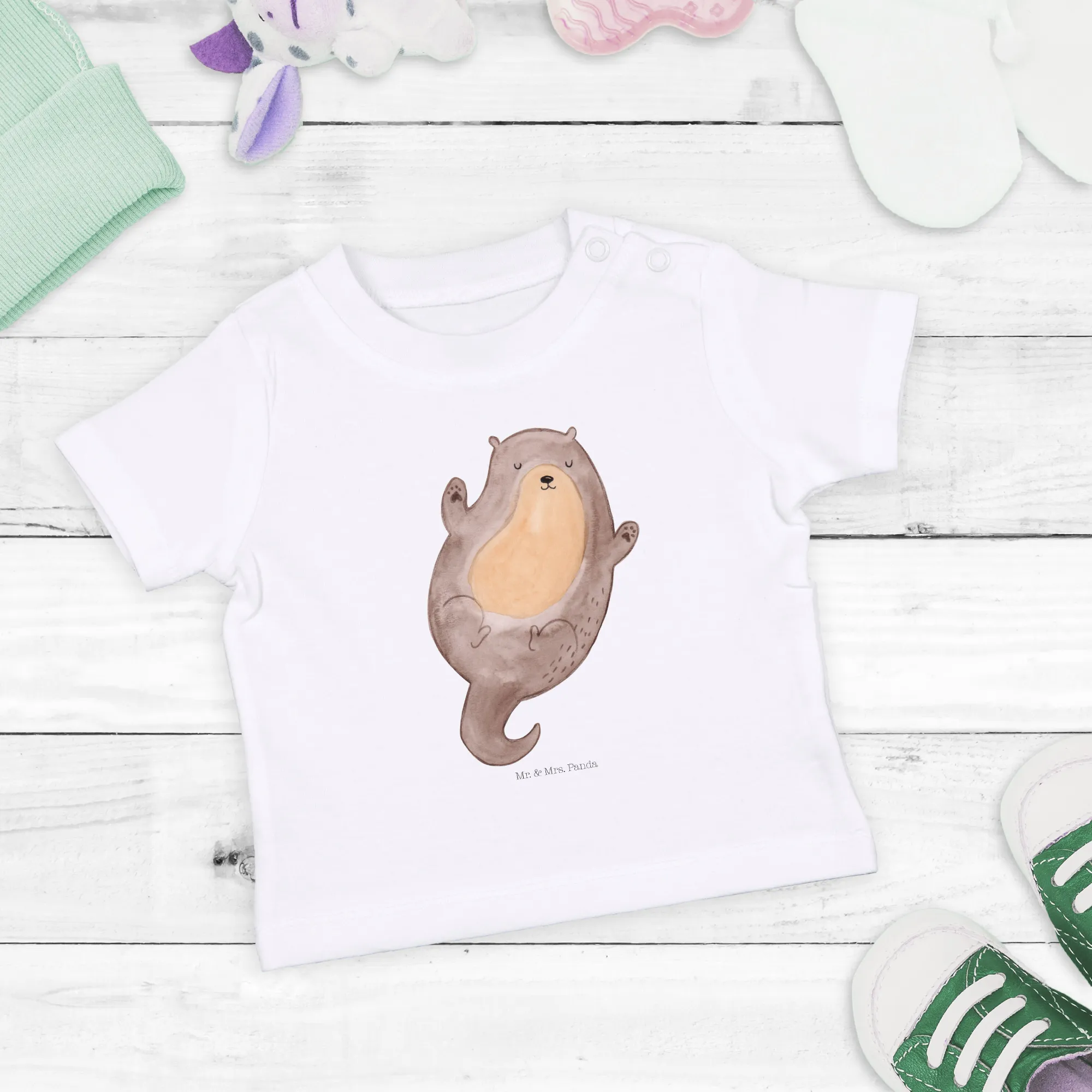 Organic Baby Shirt Otter Umarmen