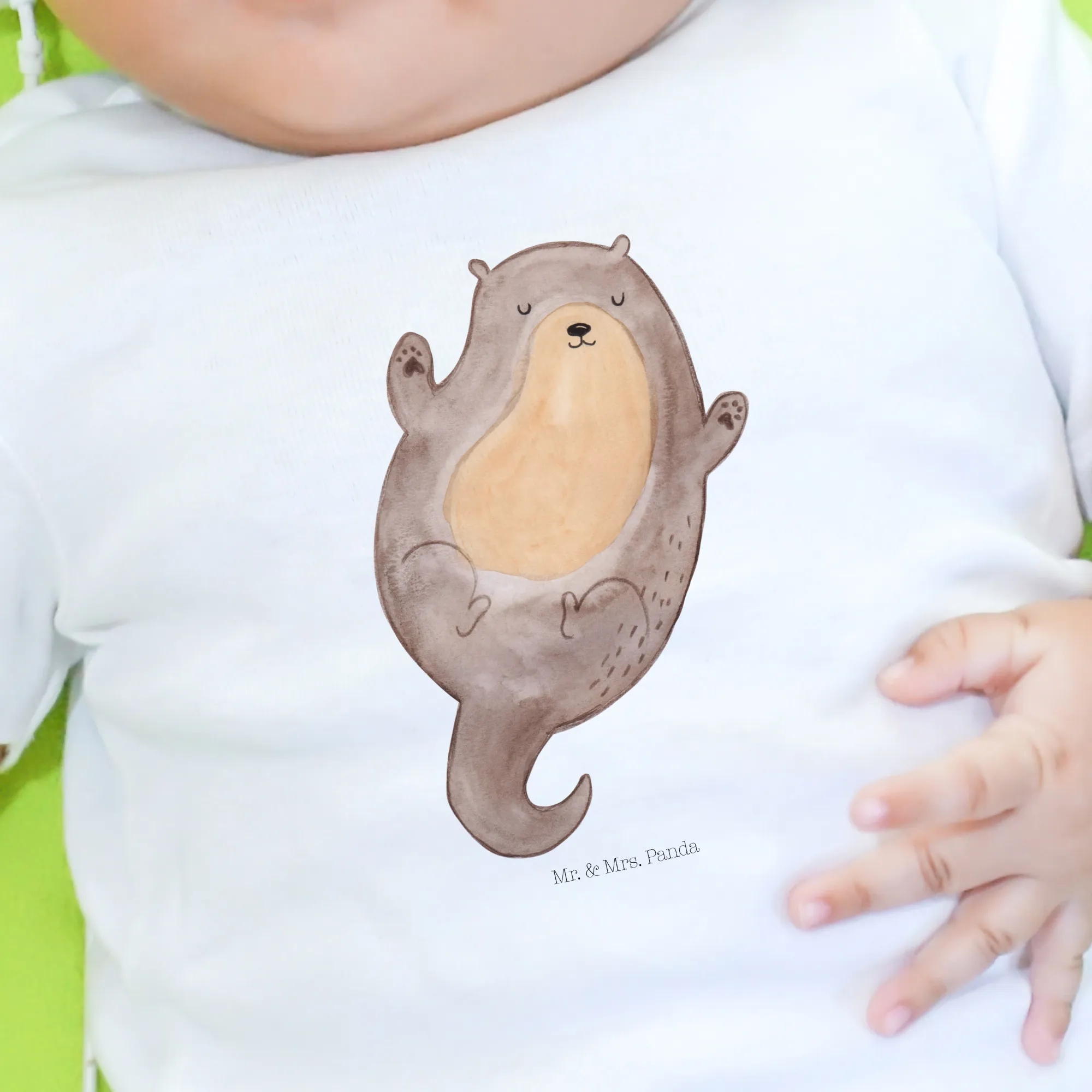 Organic Baby Shirt Otter Umarmen