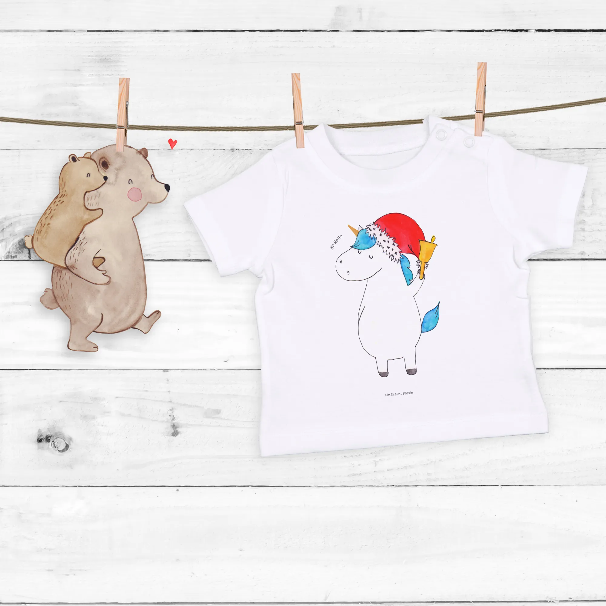 Organic Baby Shirt Einhorn Weihnachtsmann