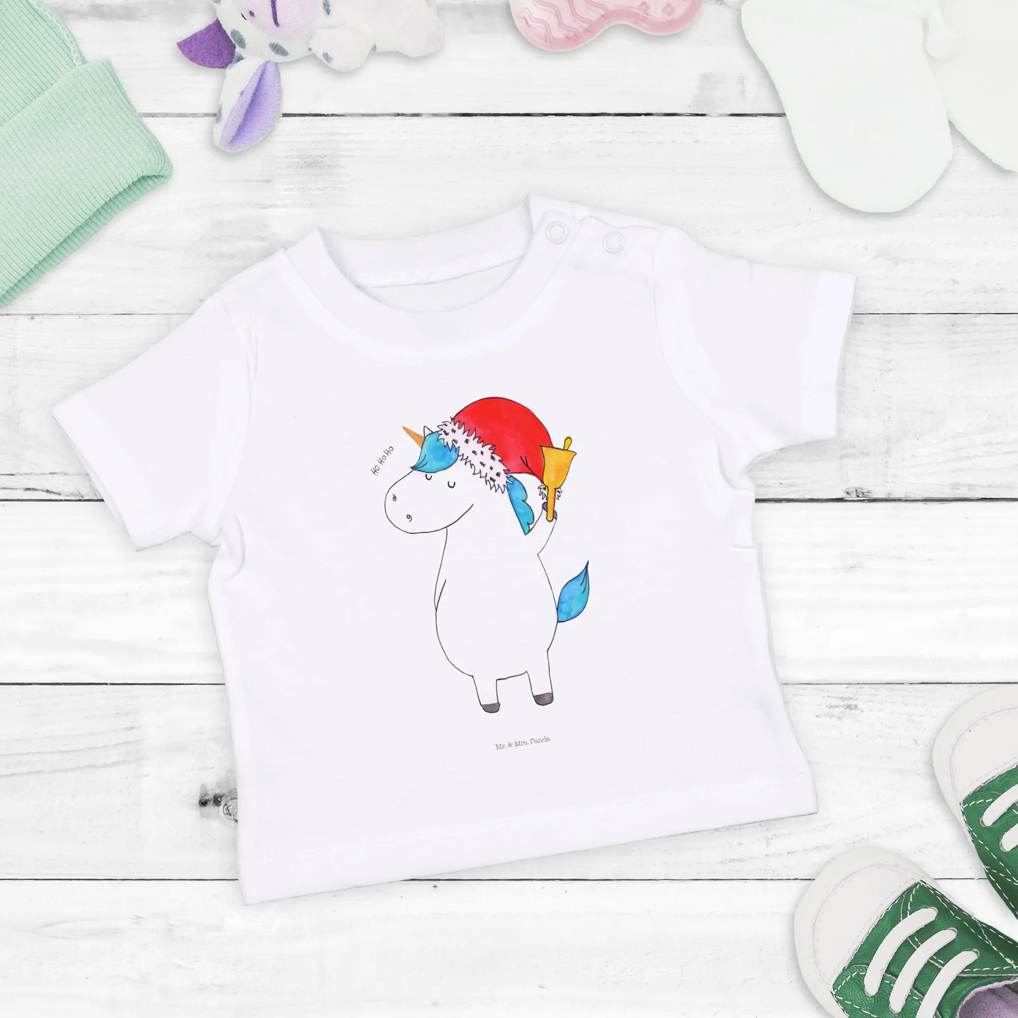 Organic Baby Shirt Einhorn Weihnachtsmann