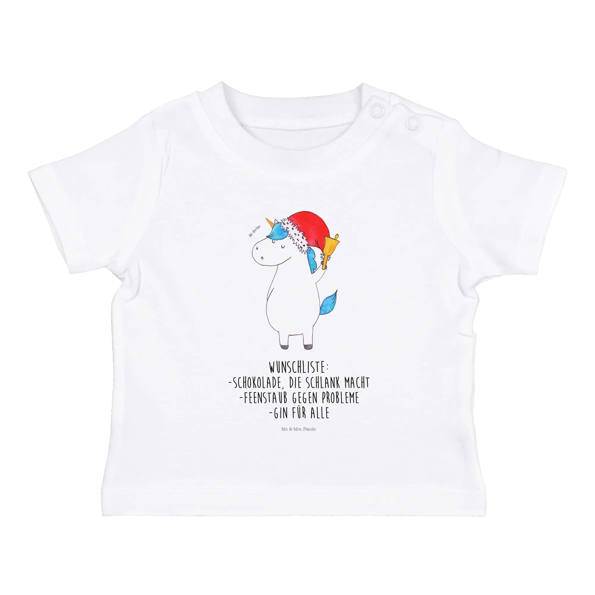 Organic Baby Shirt Einhorn Weihnachtsmann