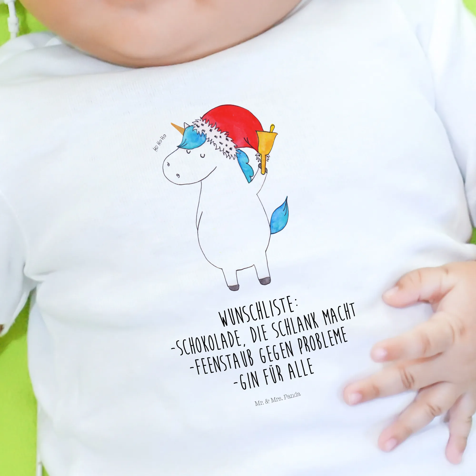 Organic Baby Shirt Einhorn Weihnachtsmann