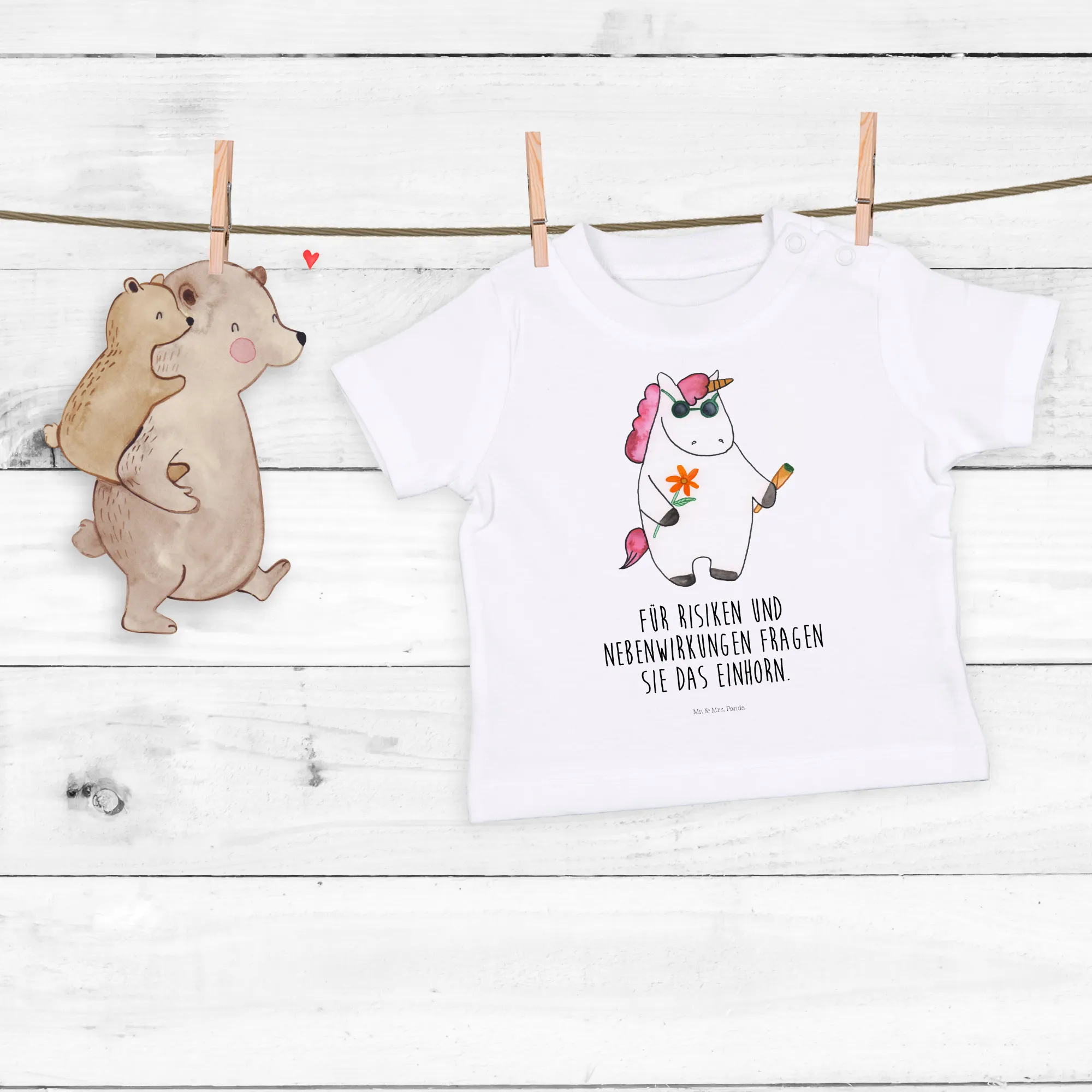 Organic Baby Shirt Einhorn Woodstock