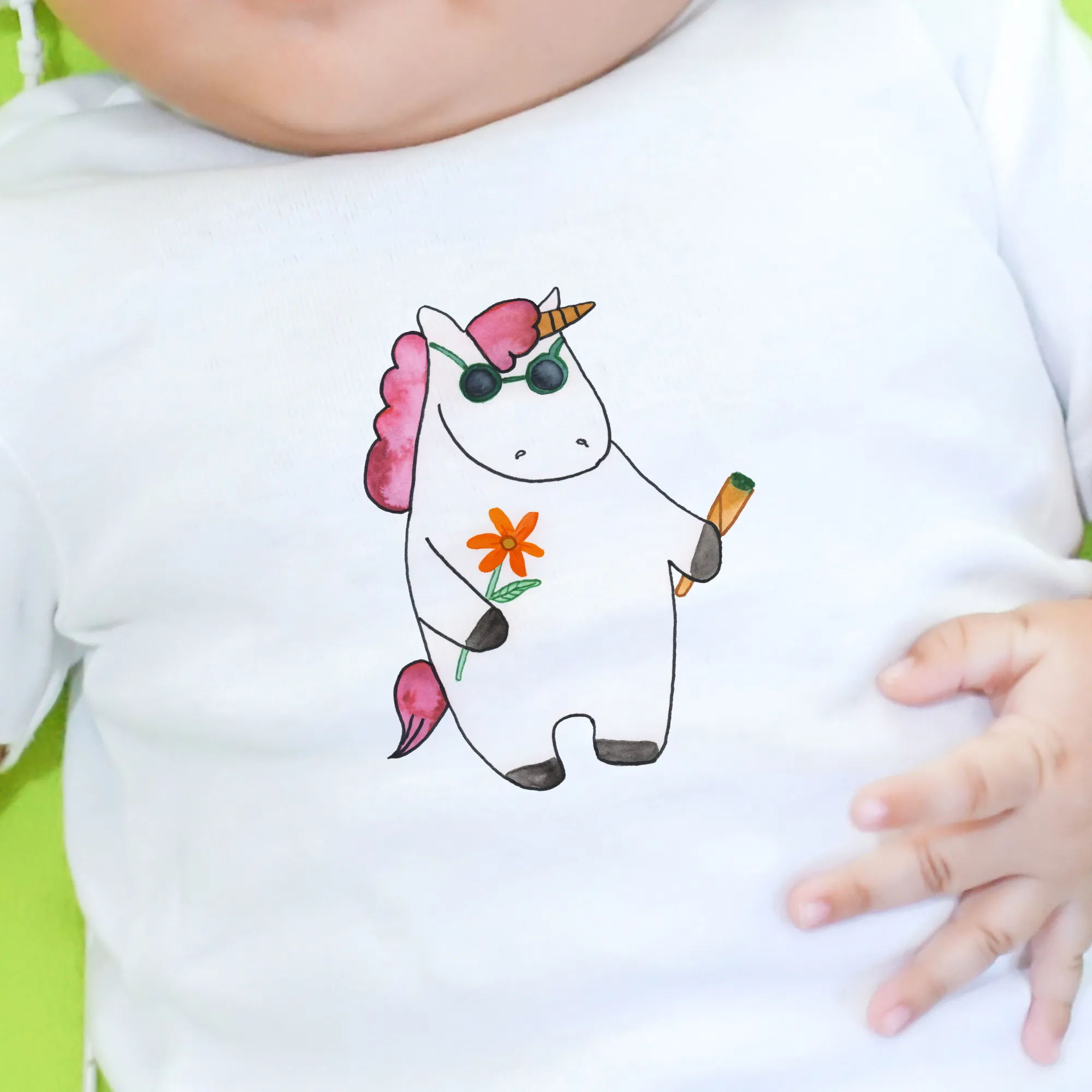 Organic Baby Shirt Einhorn Woodstock