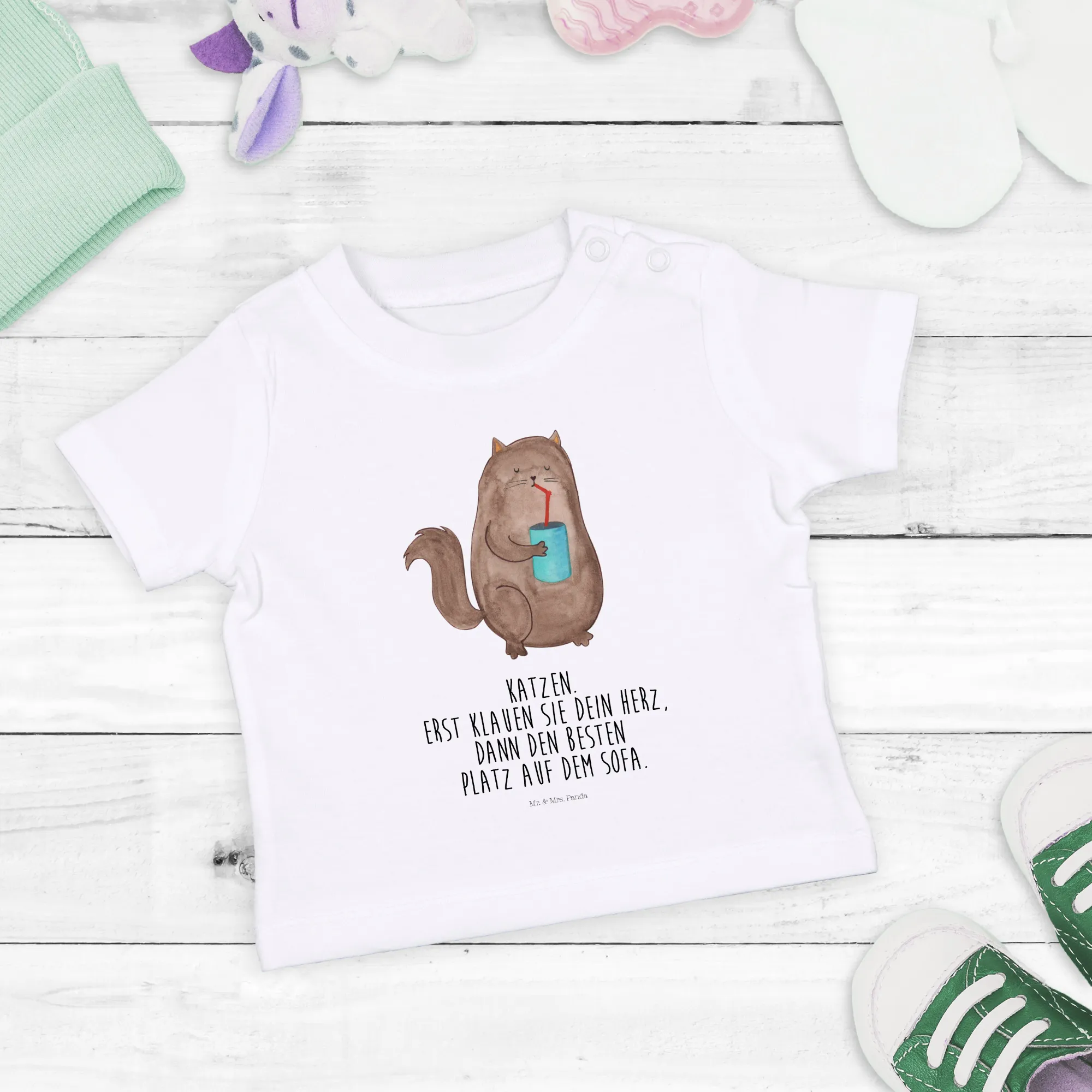 Organic Baby Shirt Katze Dose