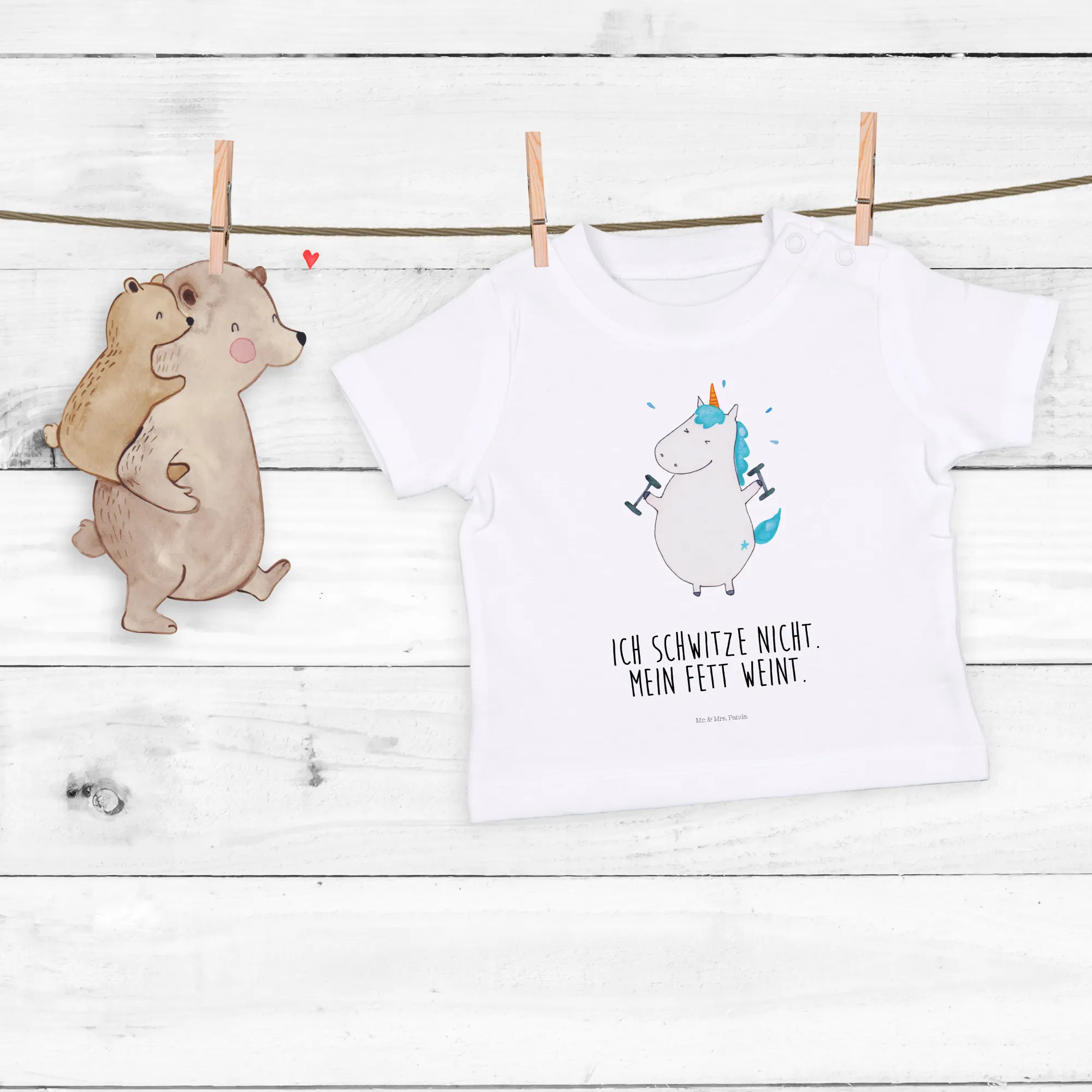 Organic Baby Shirt Einhorn Fitness