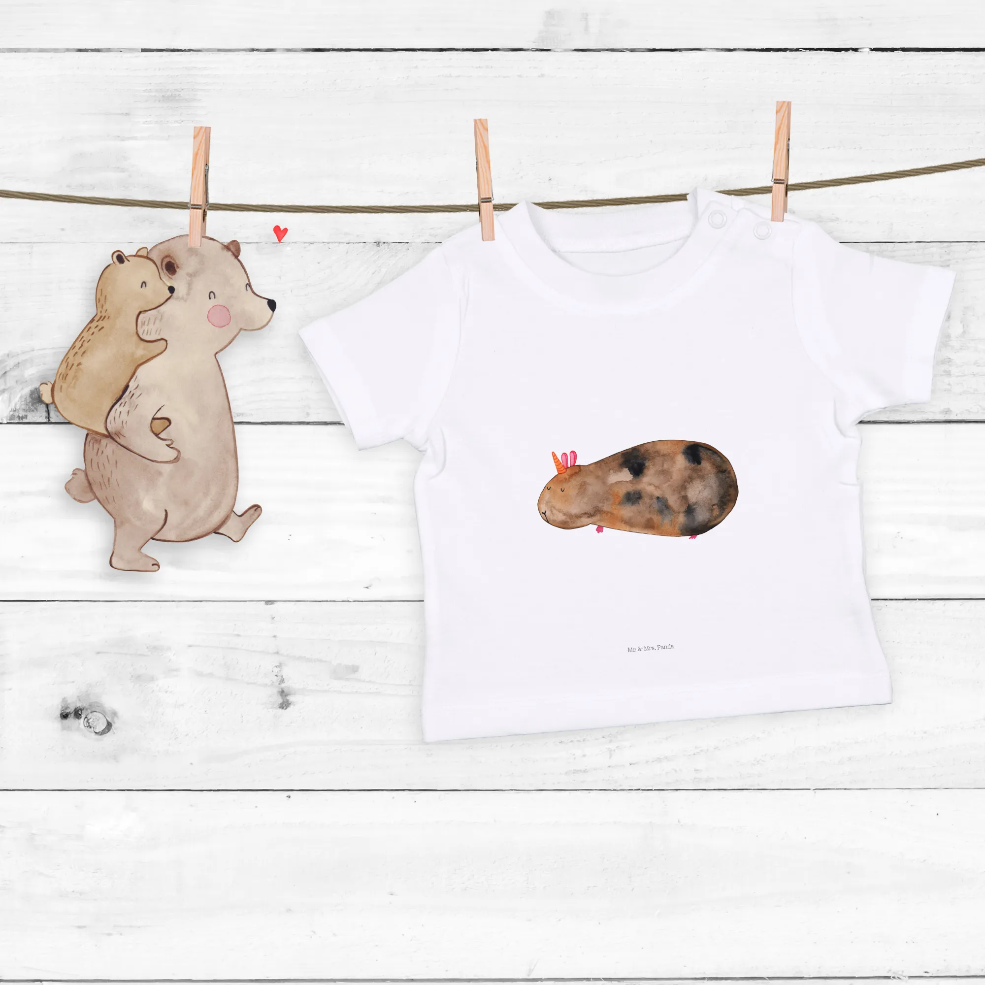 Organic Baby Shirt Einhorn Meerschweinchen