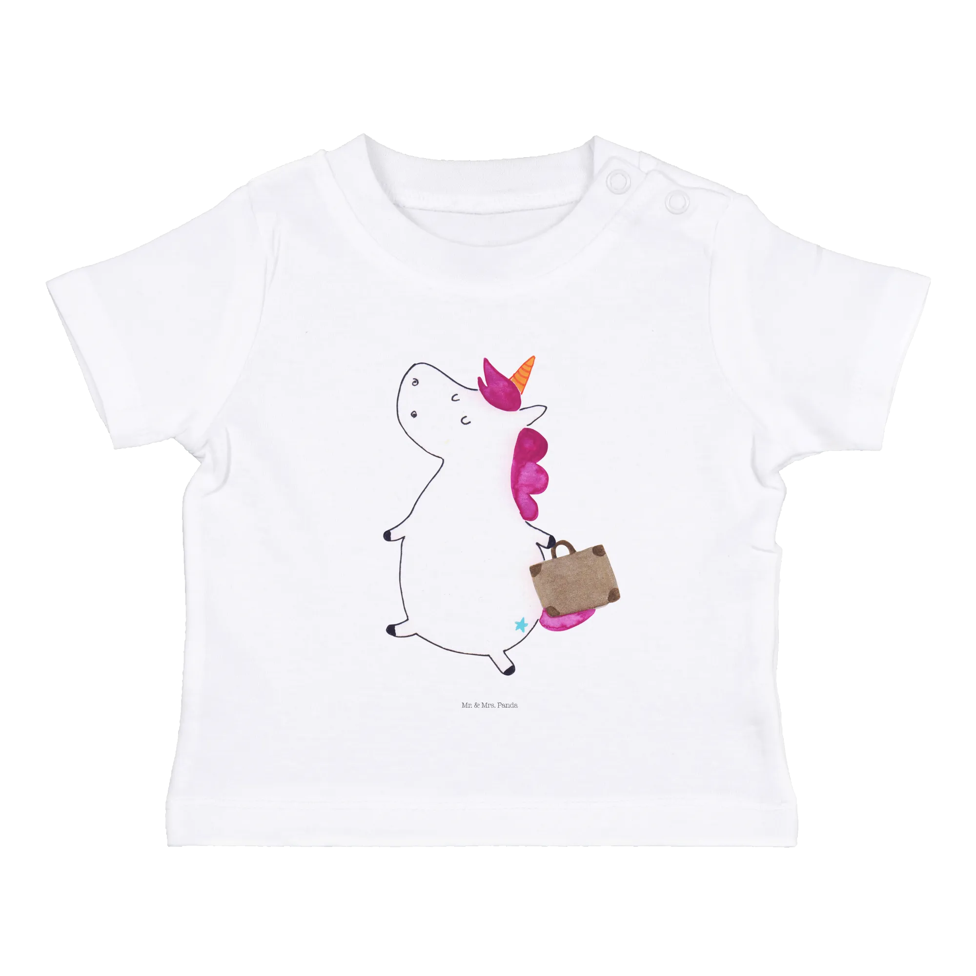 Organic Baby Shirt Einhorn Koffer