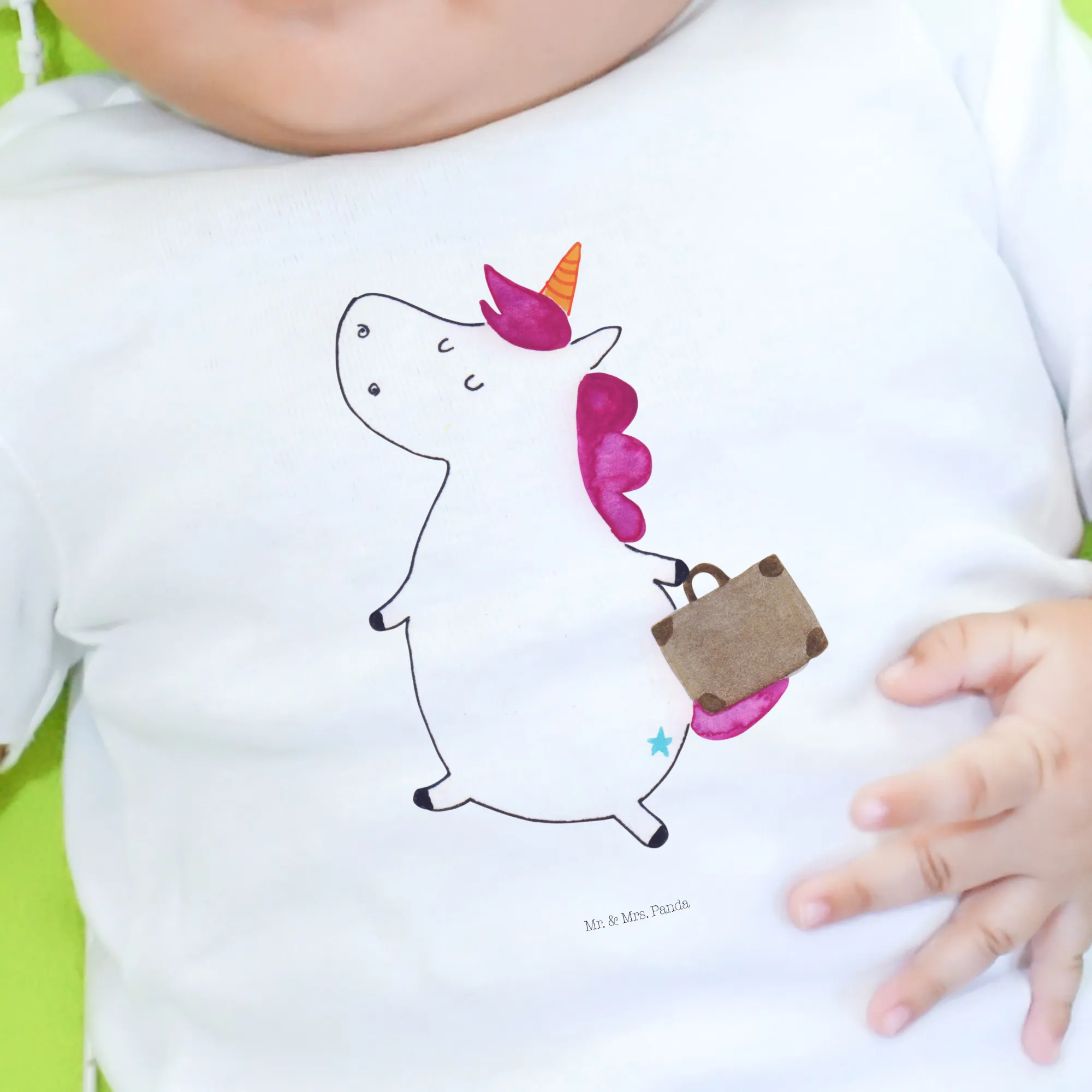 Organic Baby Shirt Einhorn Koffer