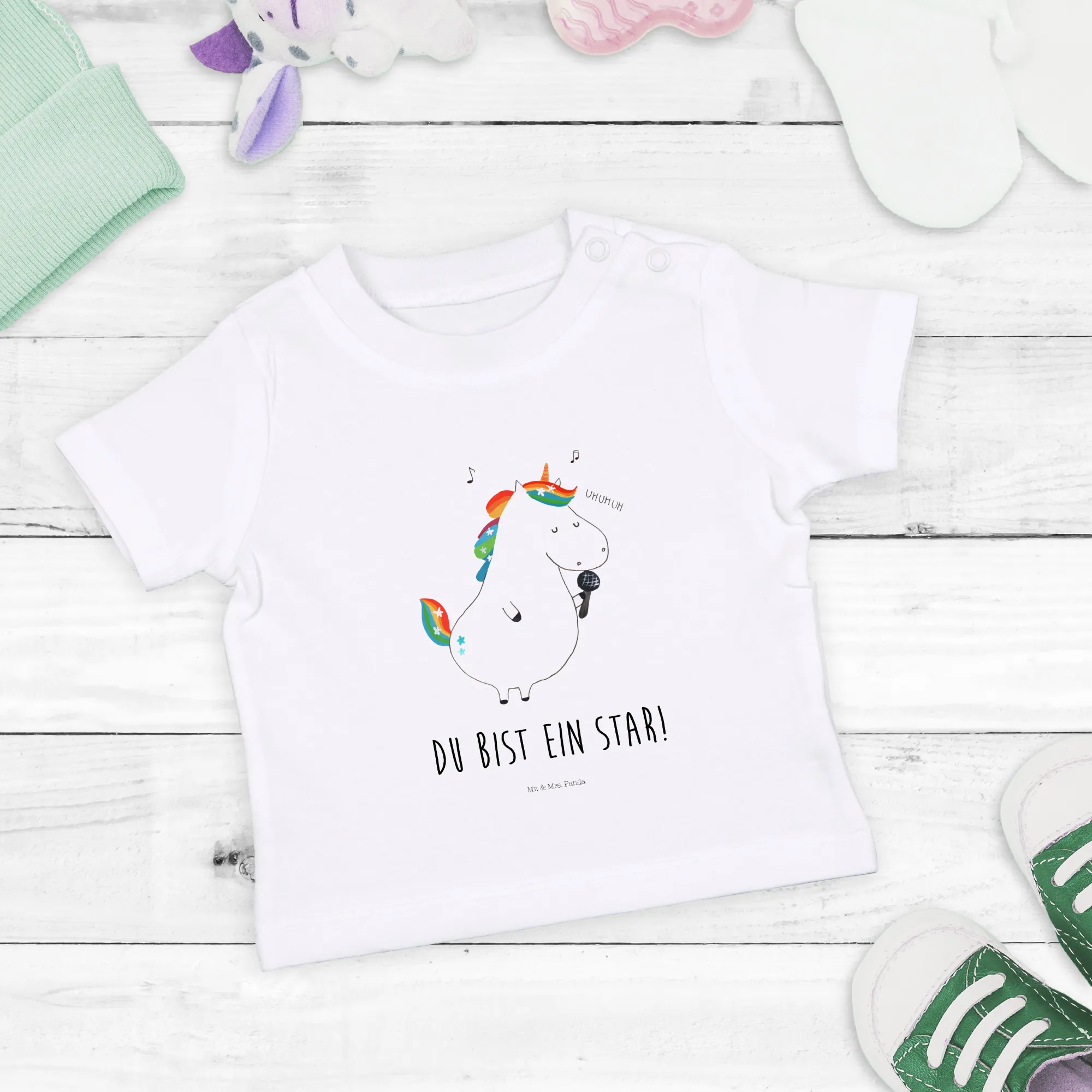 Organic Baby Shirt Einhorn Sänger