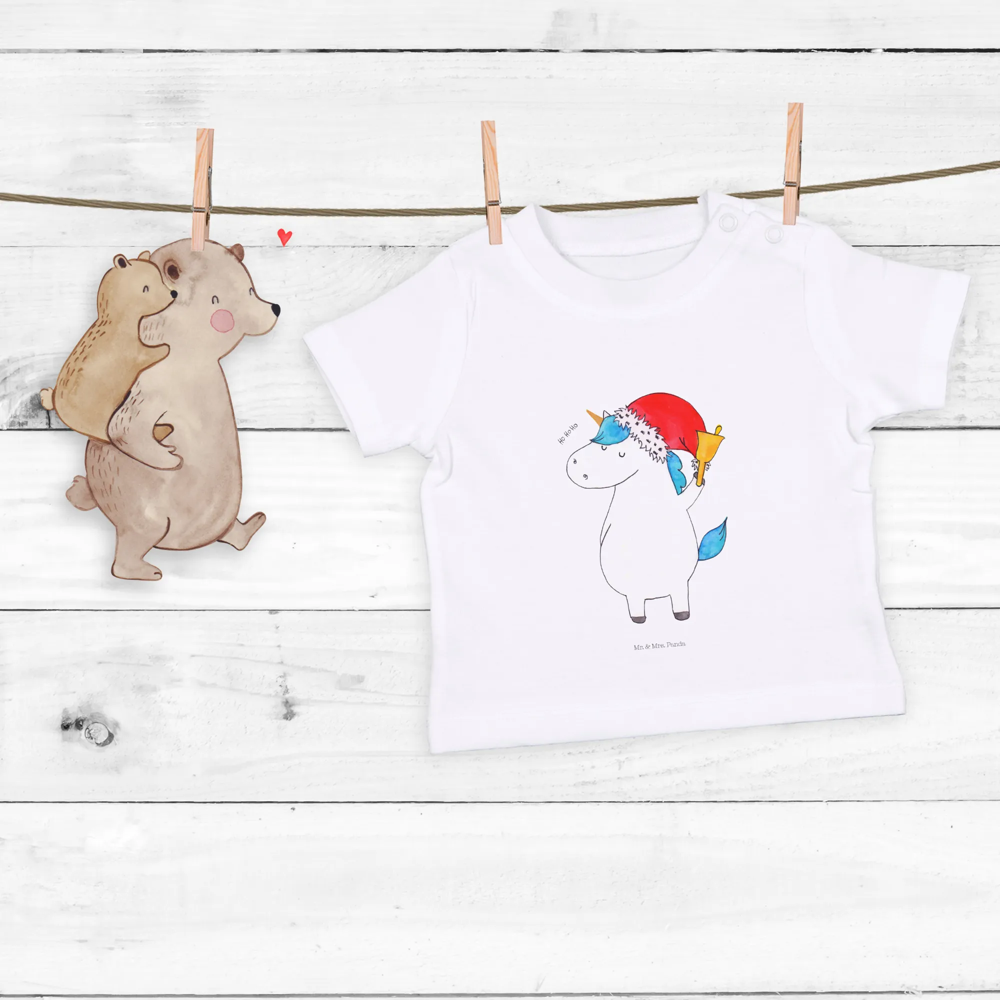 Organic Baby Shirt Einhorn Weihnachtsmann