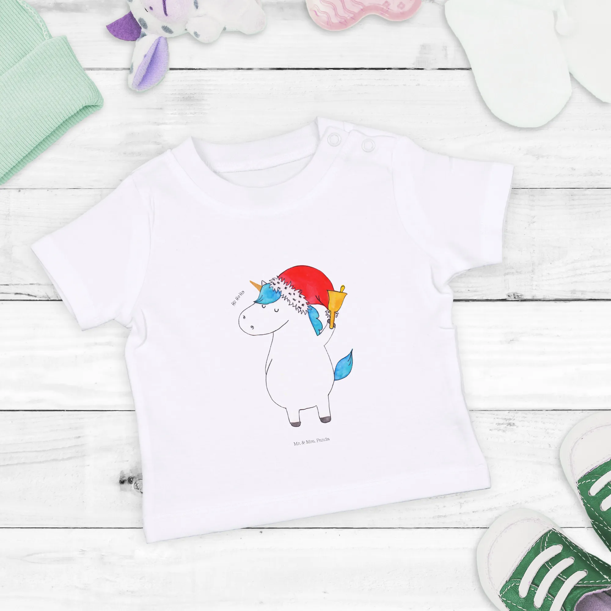 Organic Baby Shirt Einhorn Weihnachtsmann