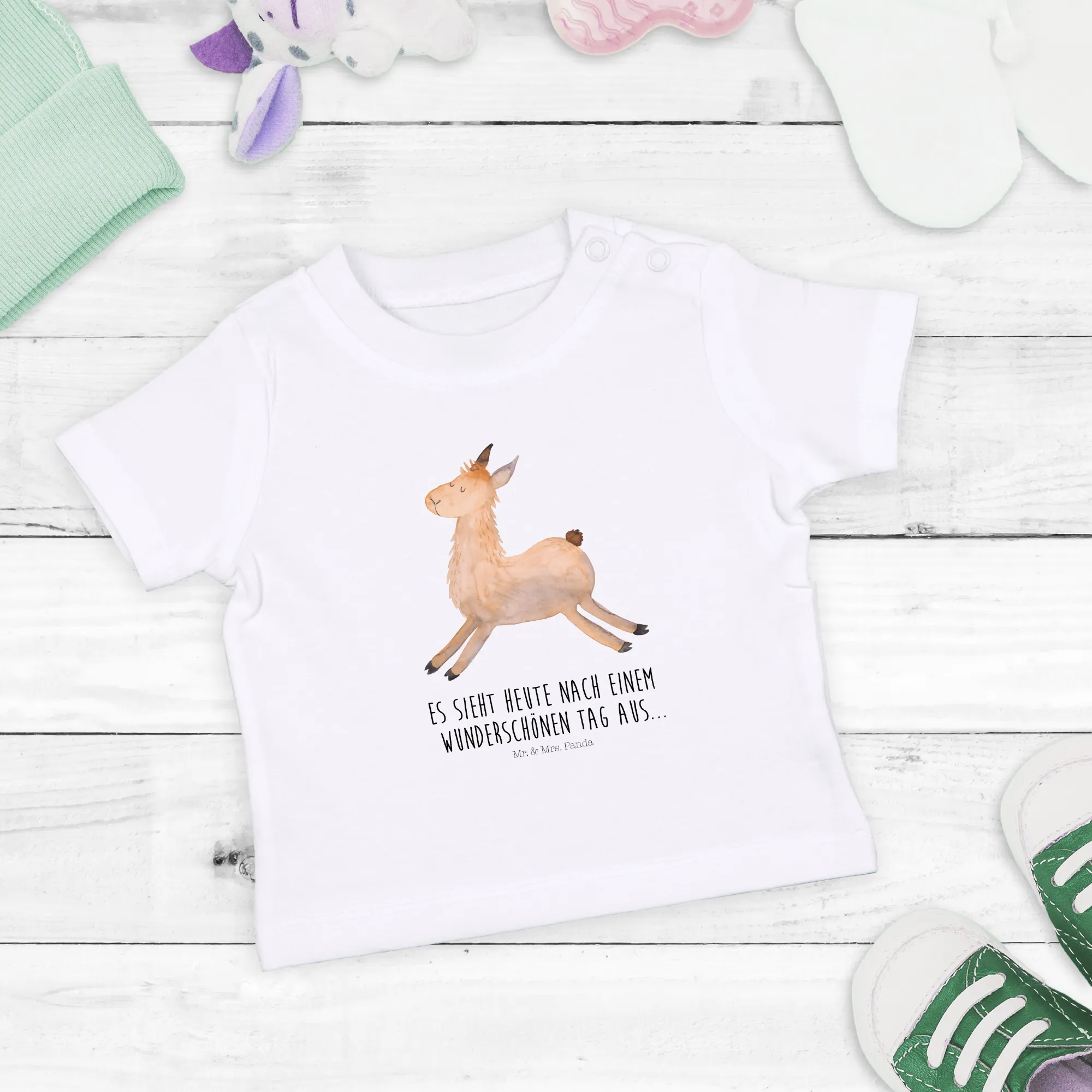 Organic Baby Shirt Lama Springen