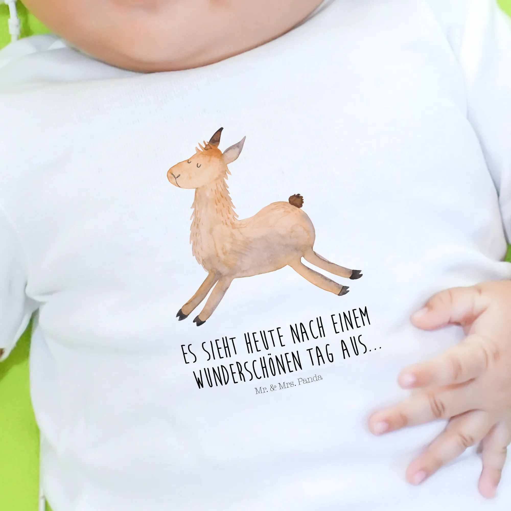 Organic Baby Shirt Lama Springen