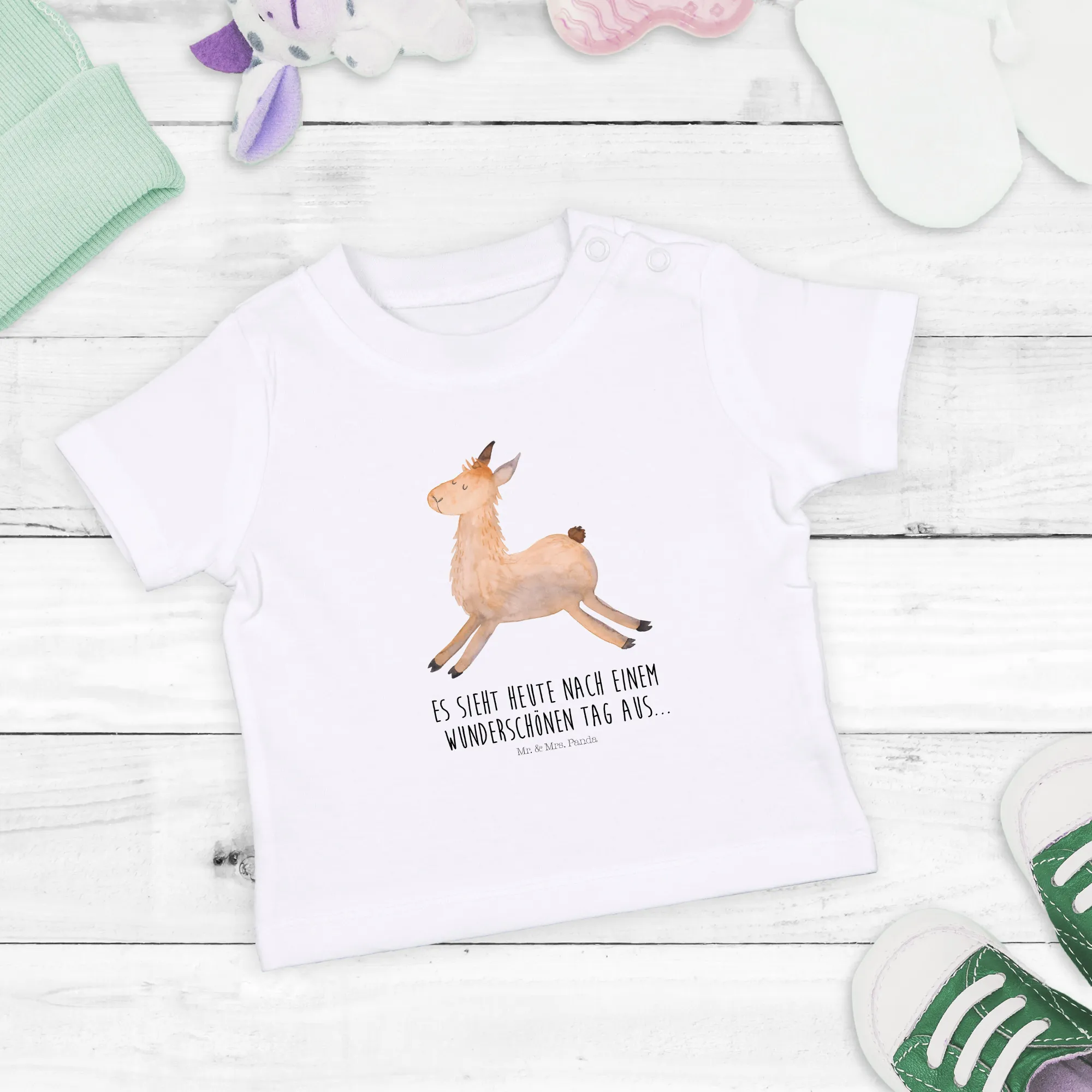 Organic Baby Shirt Lama Springen