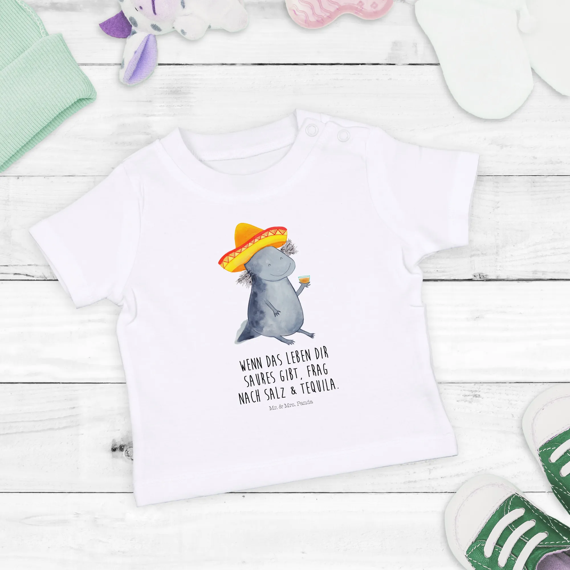 Organic Baby Shirt Axolotl Tequila