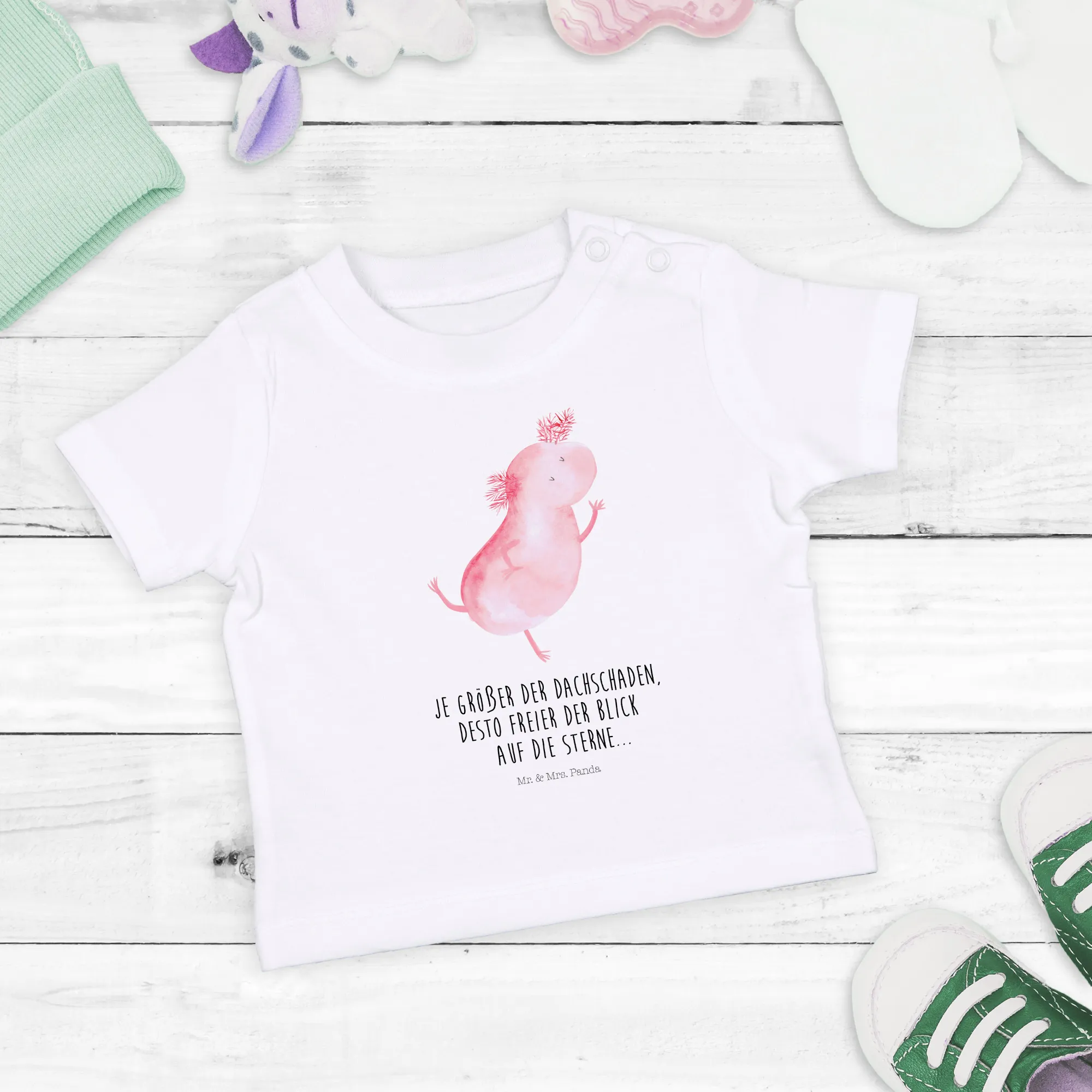 Organic Baby Shirt Axolotl Tanzen