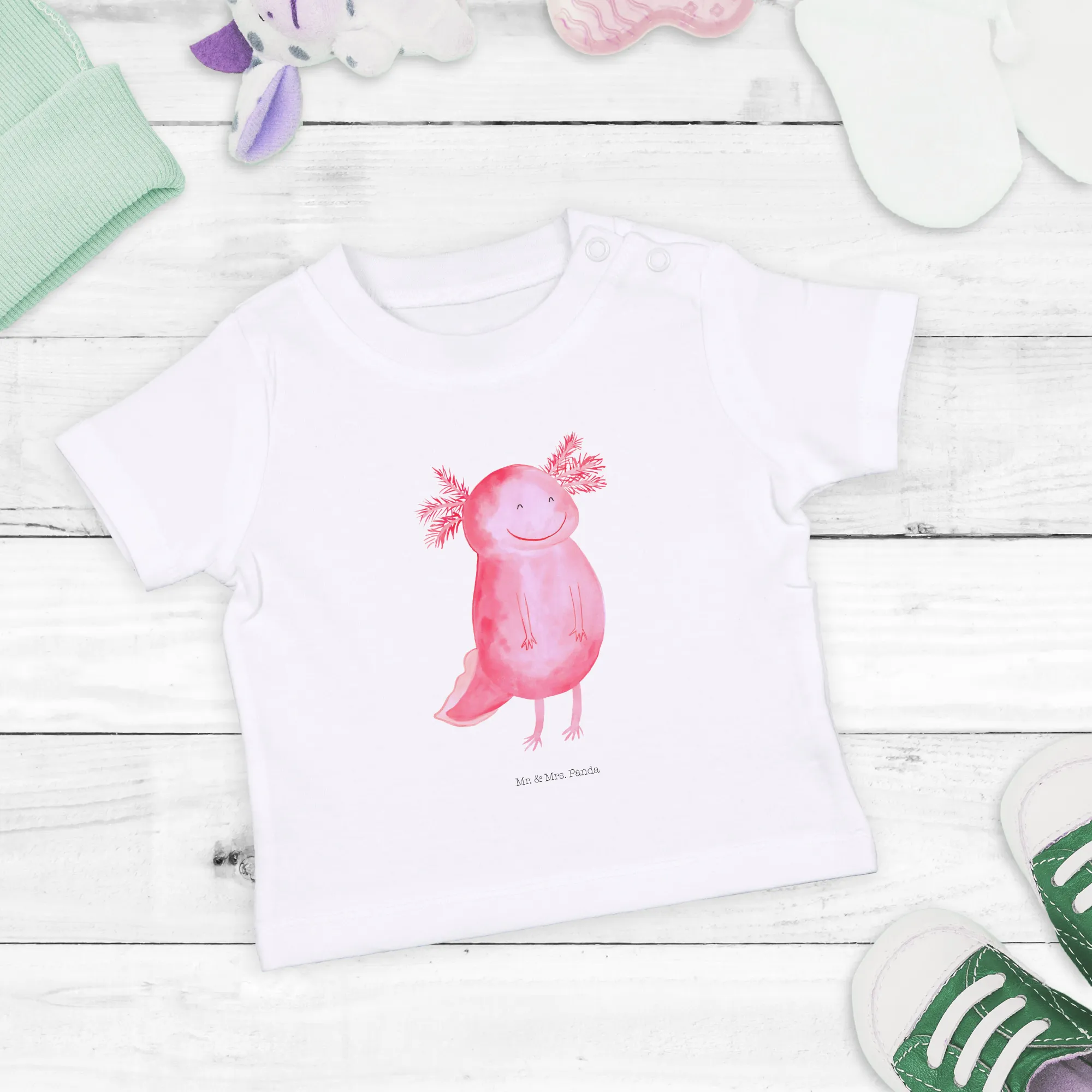 Organic Baby Shirt Axolotl Glücklich