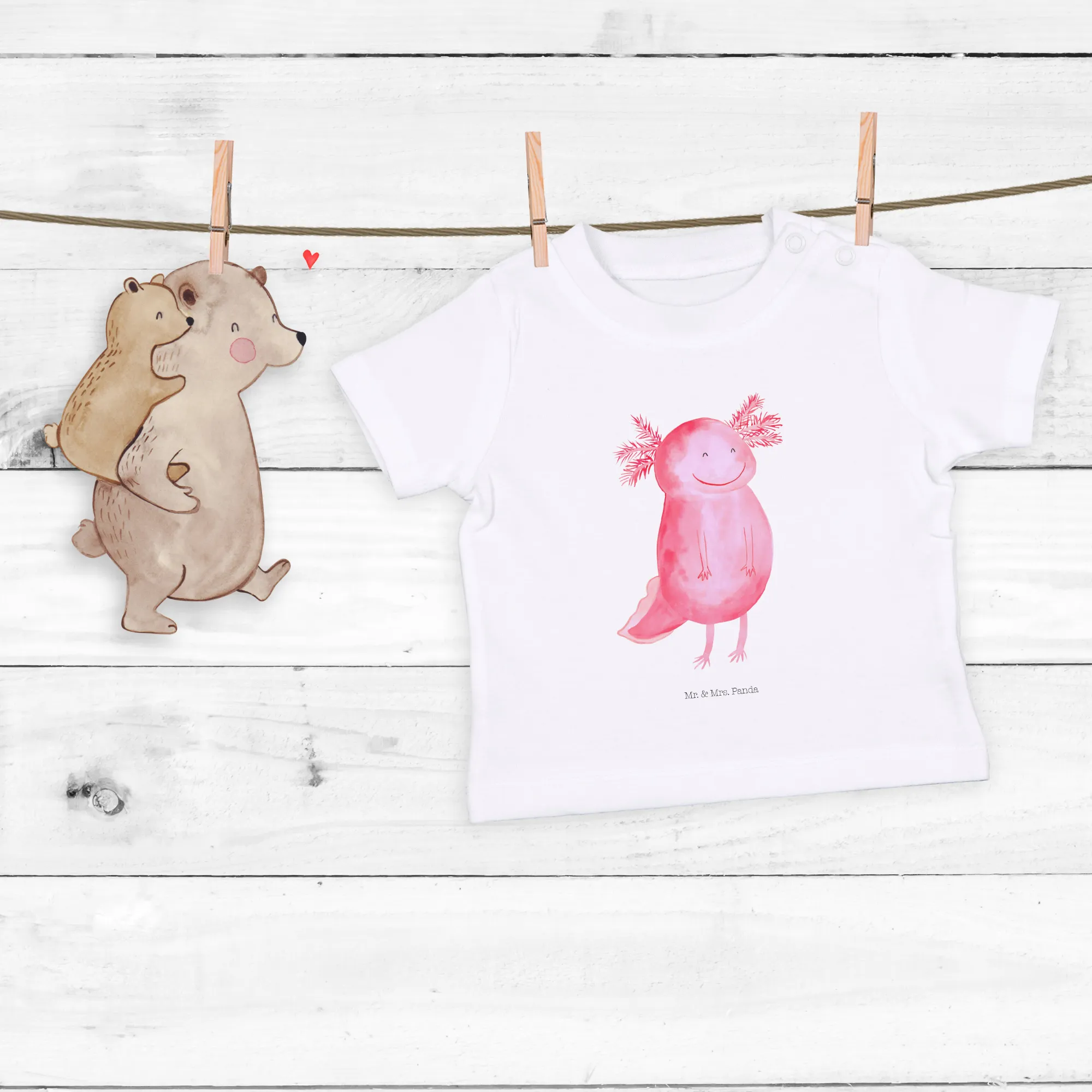 Organic Baby Shirt Axolotl Glücklich