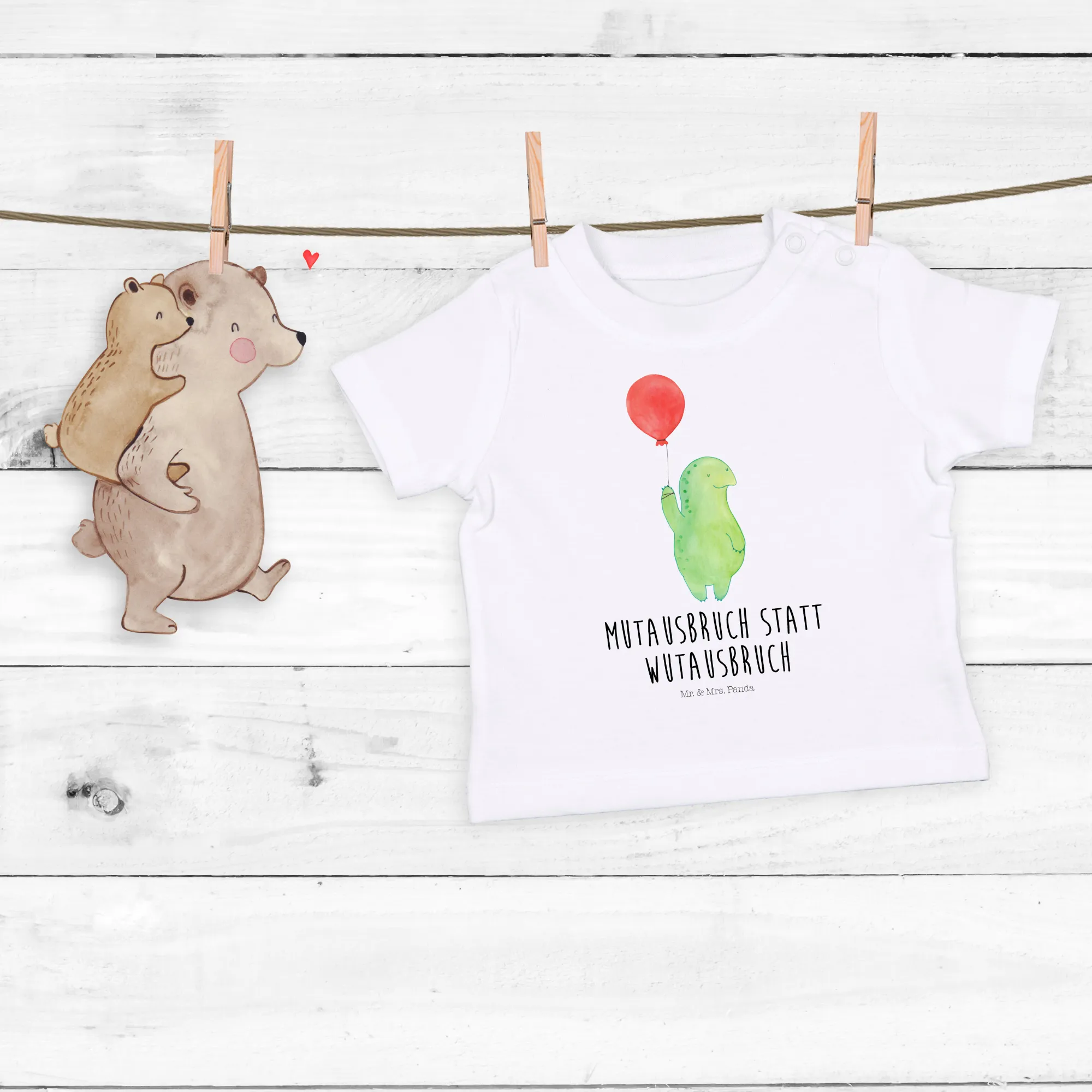 Organic Baby Shirt Schildkröte Luftballon