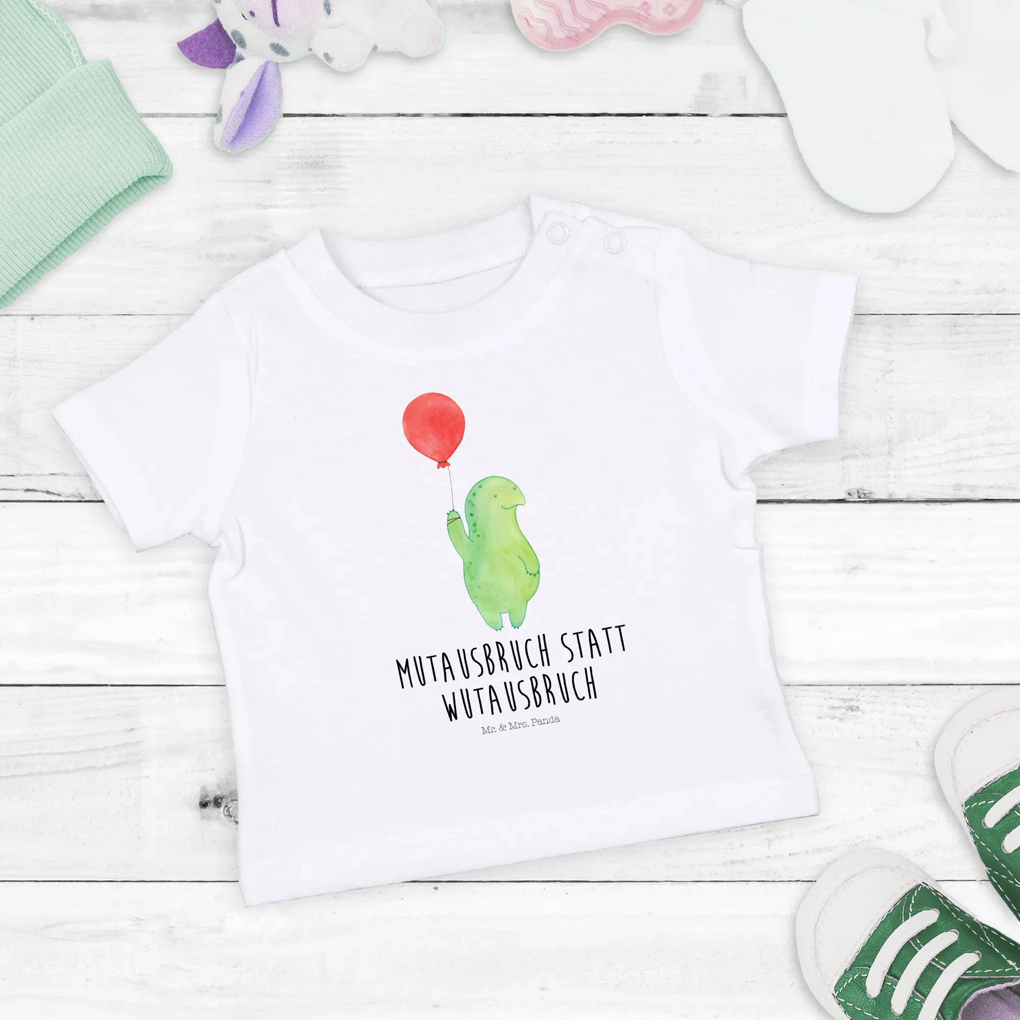 Organic Baby Shirt Schildkröte Luftballon