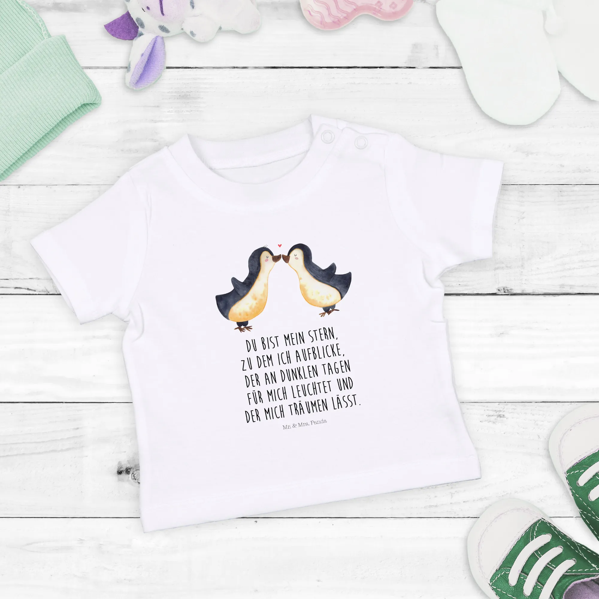 Organic Baby Shirt Pinguin Liebe