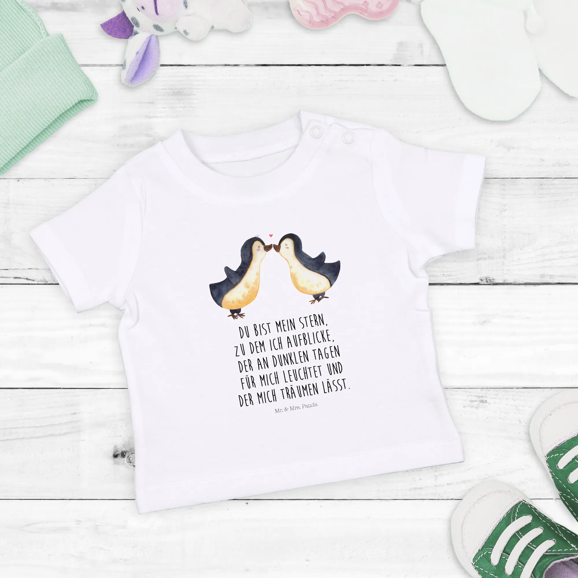 Organic Baby Shirt Pinguin Liebe