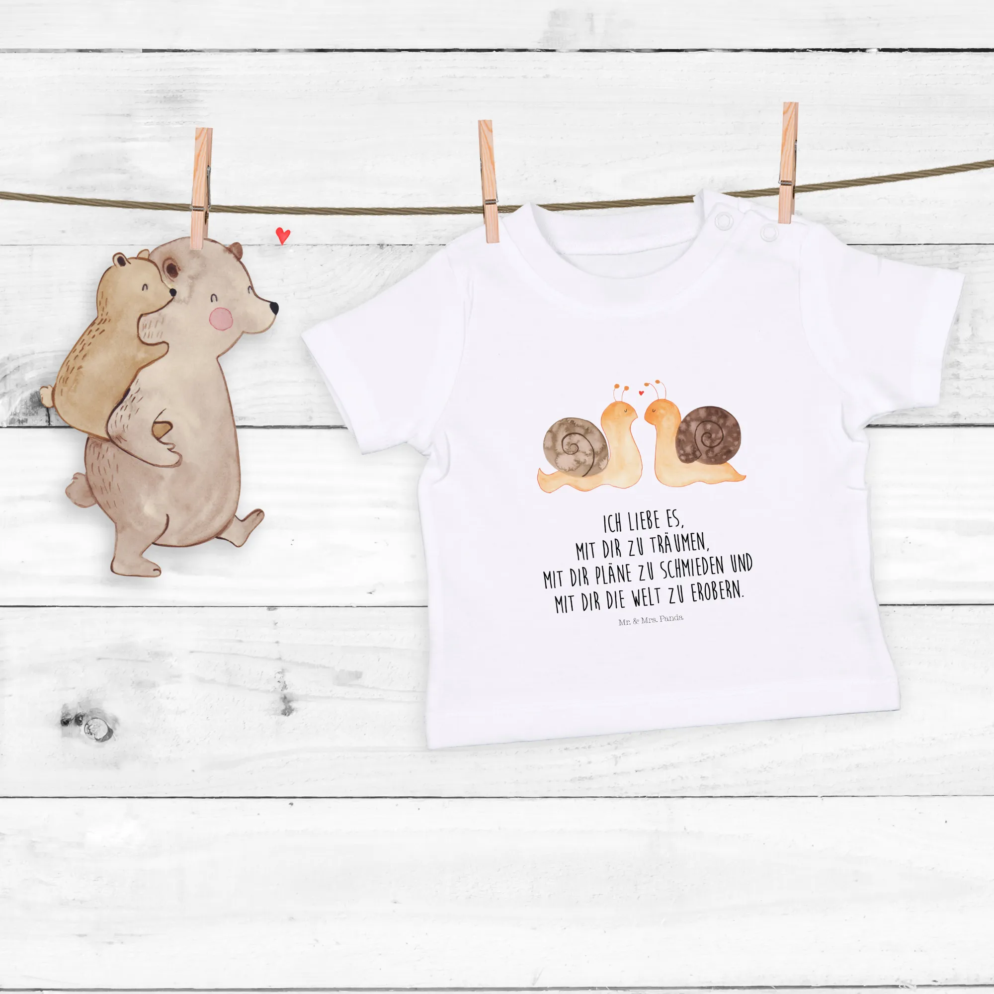 Organic Baby Shirt Schnecken Liebe