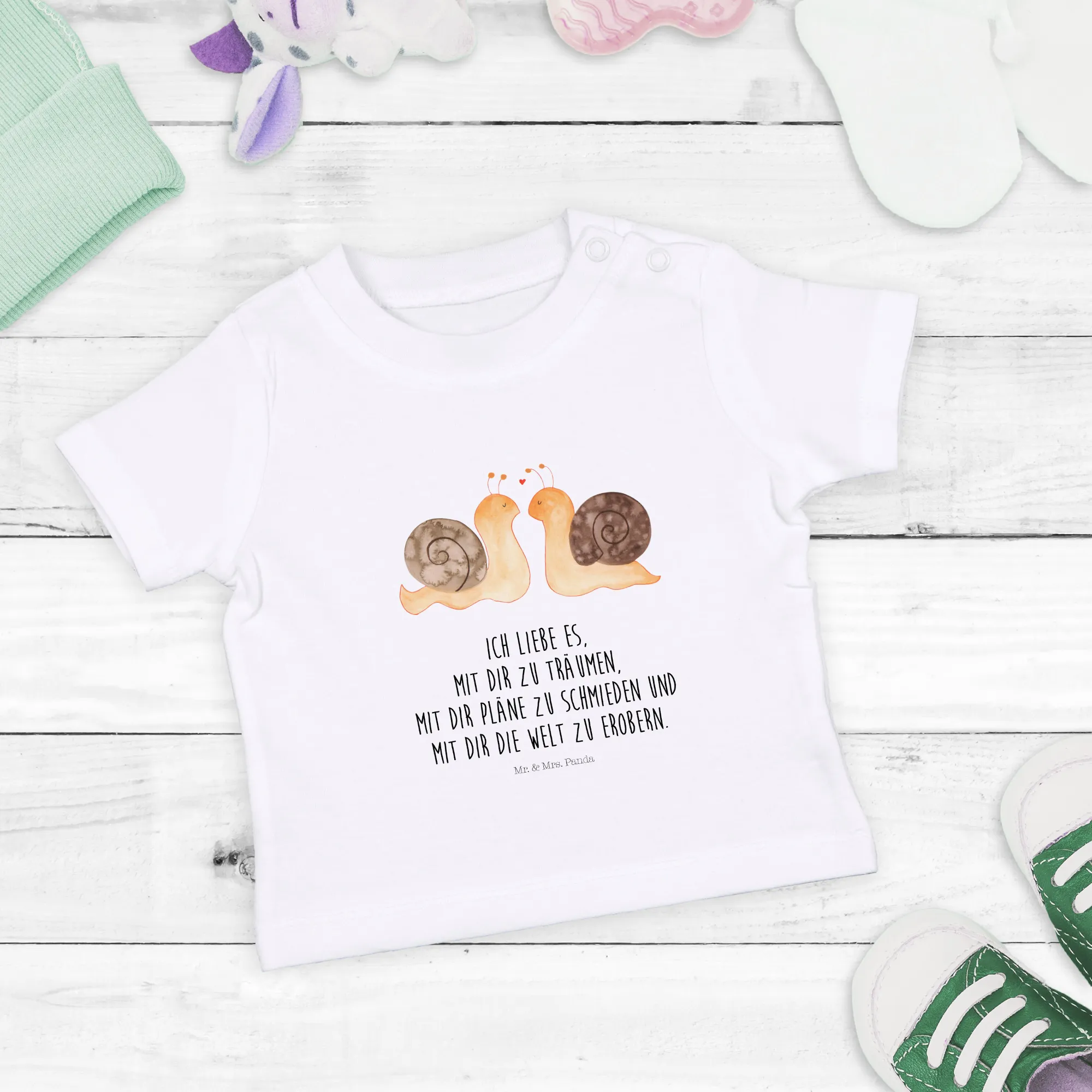 Organic Baby Shirt Schnecken Liebe