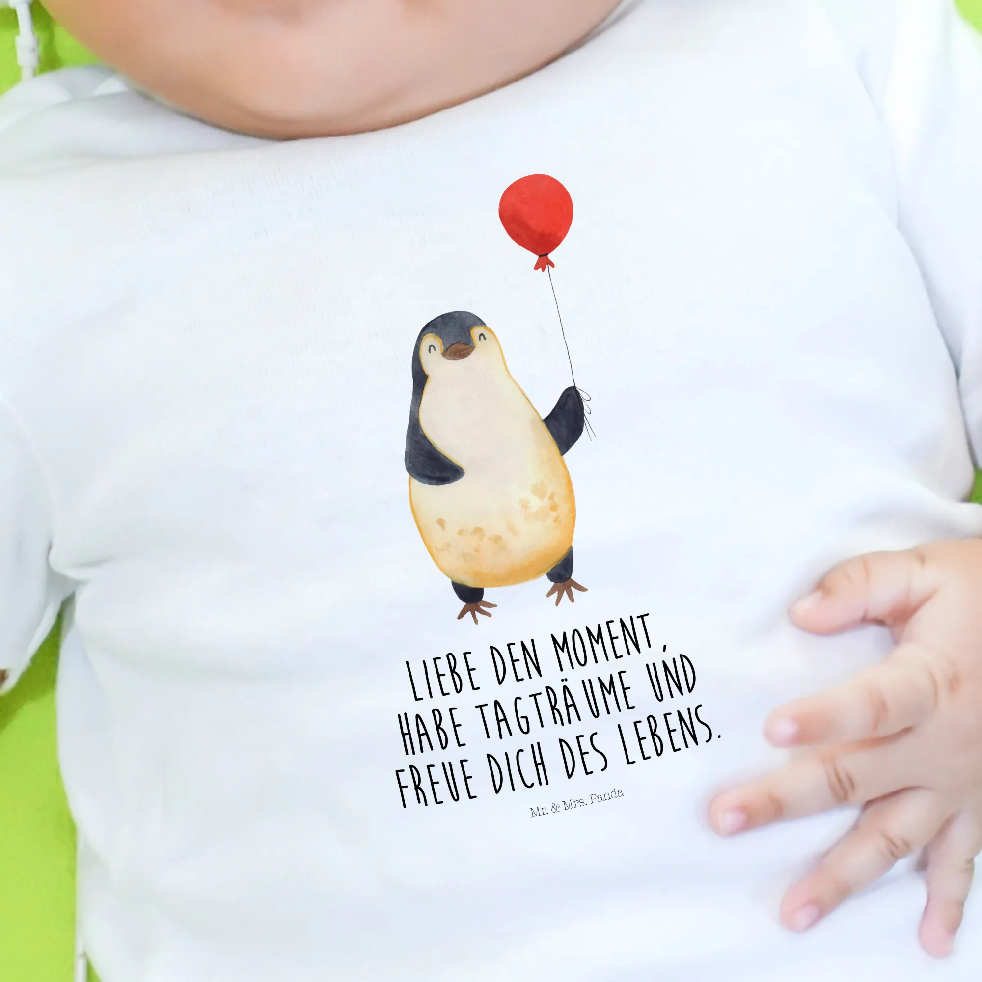 Organic Baby Shirt Pinguin Luftballon