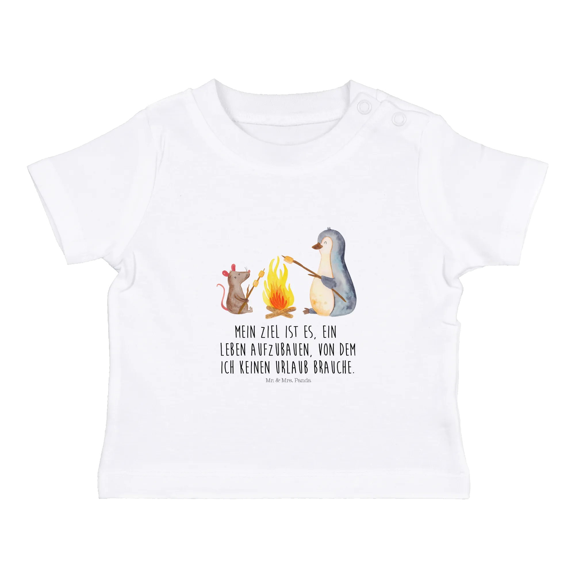 Organic Baby Shirt Pinguin Lagerfeuer