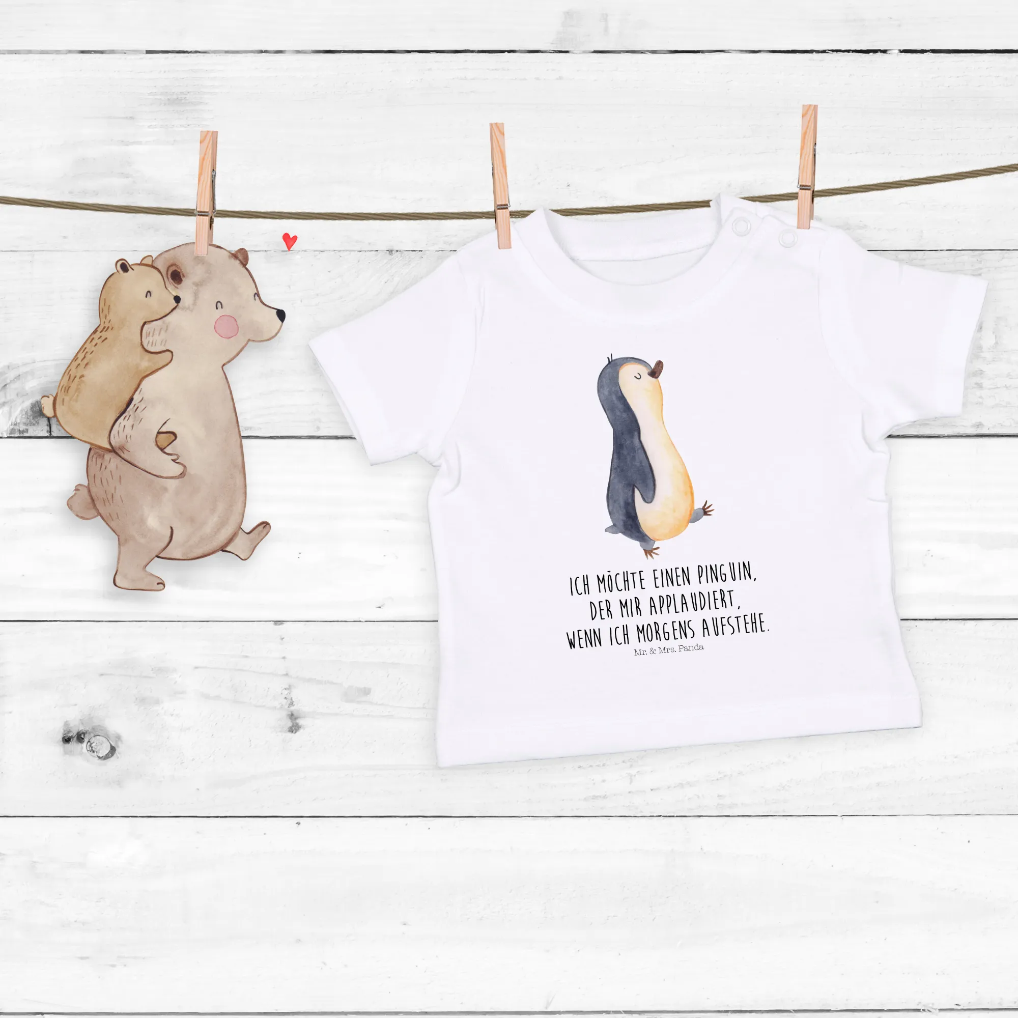 Organic Baby Shirt Pinguin marschieren