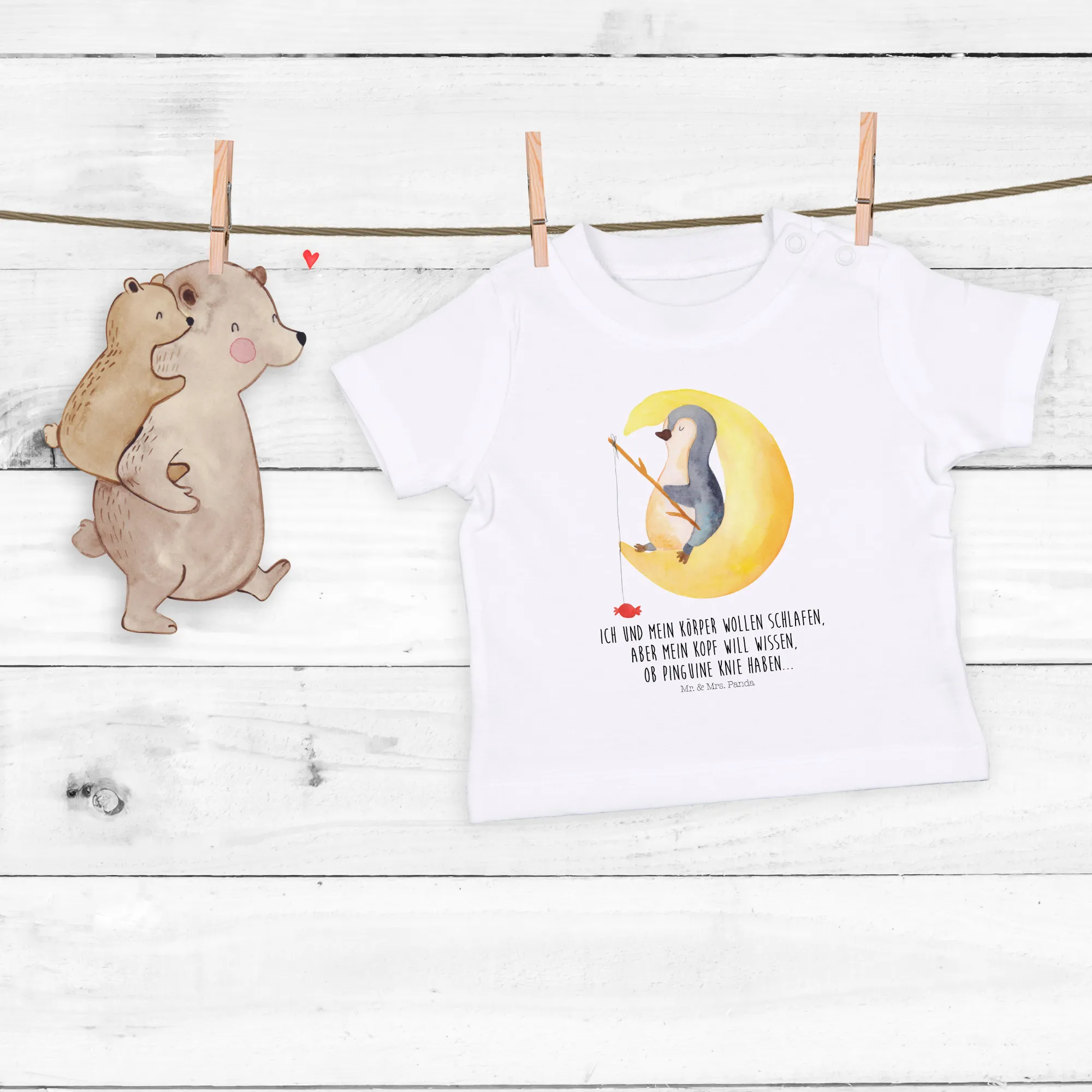 Organic Baby Shirt Pinguin Mond