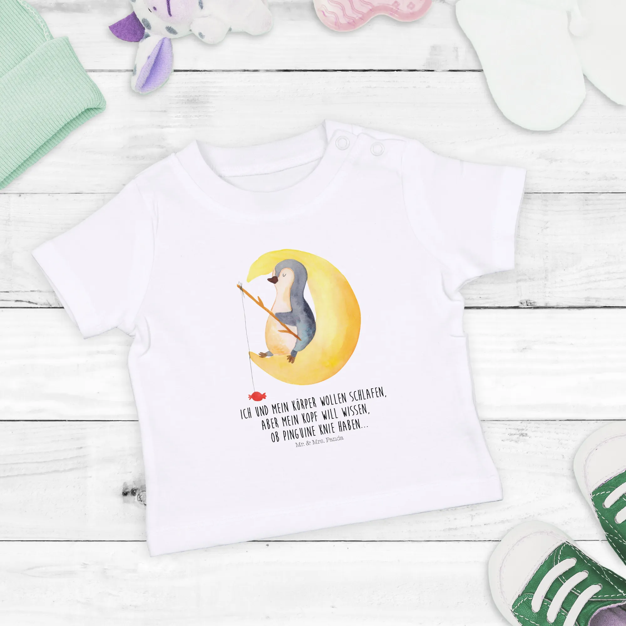 Organic Baby Shirt Pinguin Mond