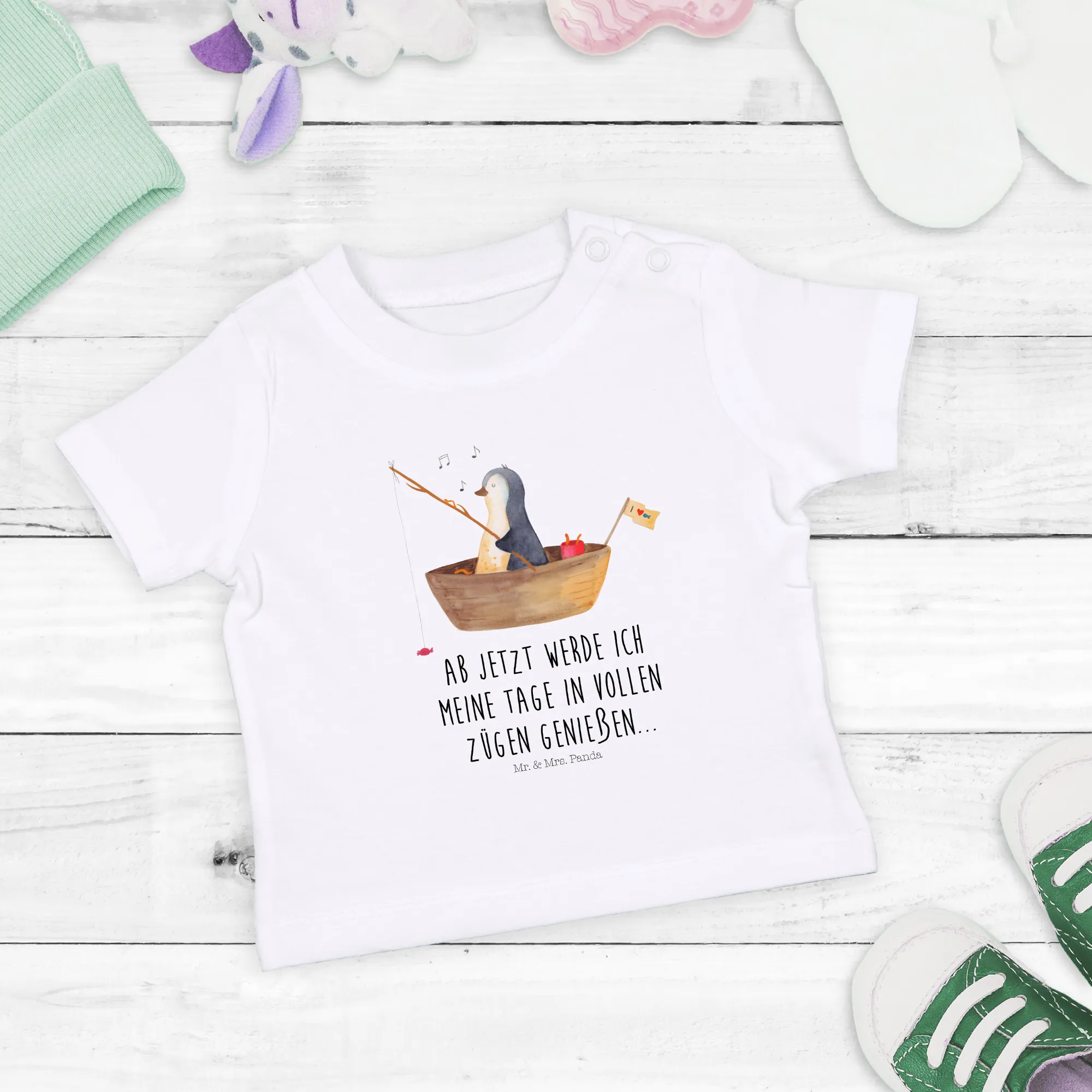 Organic Baby Shirt Pinguin Angelboot