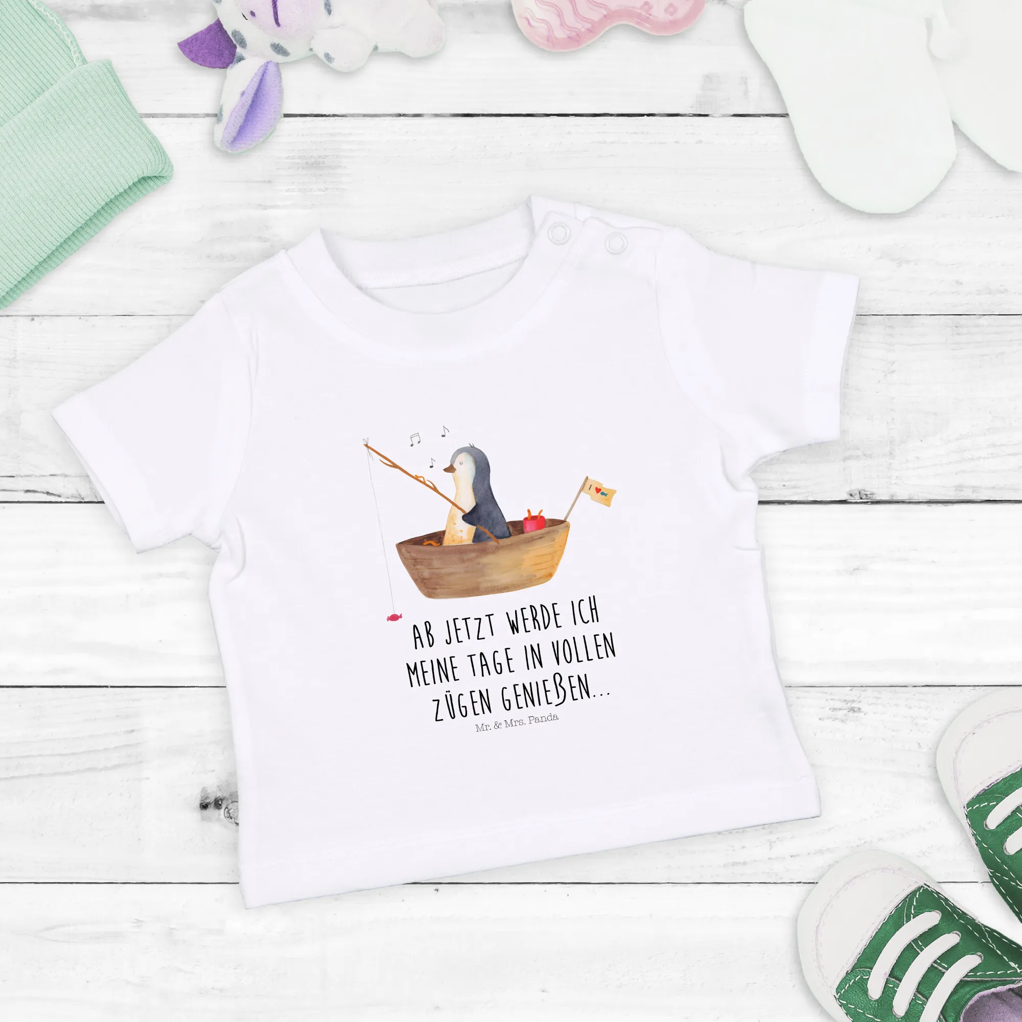 Organic Baby Shirt Pinguin Angelboot