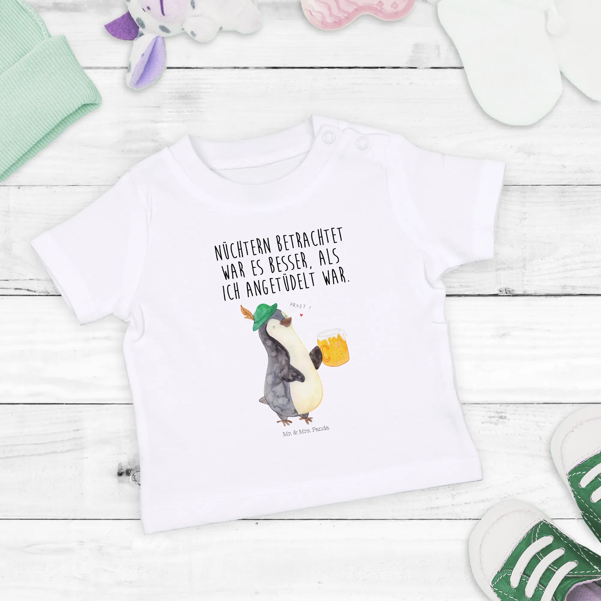 Organic Baby Shirt Pinguin Bier