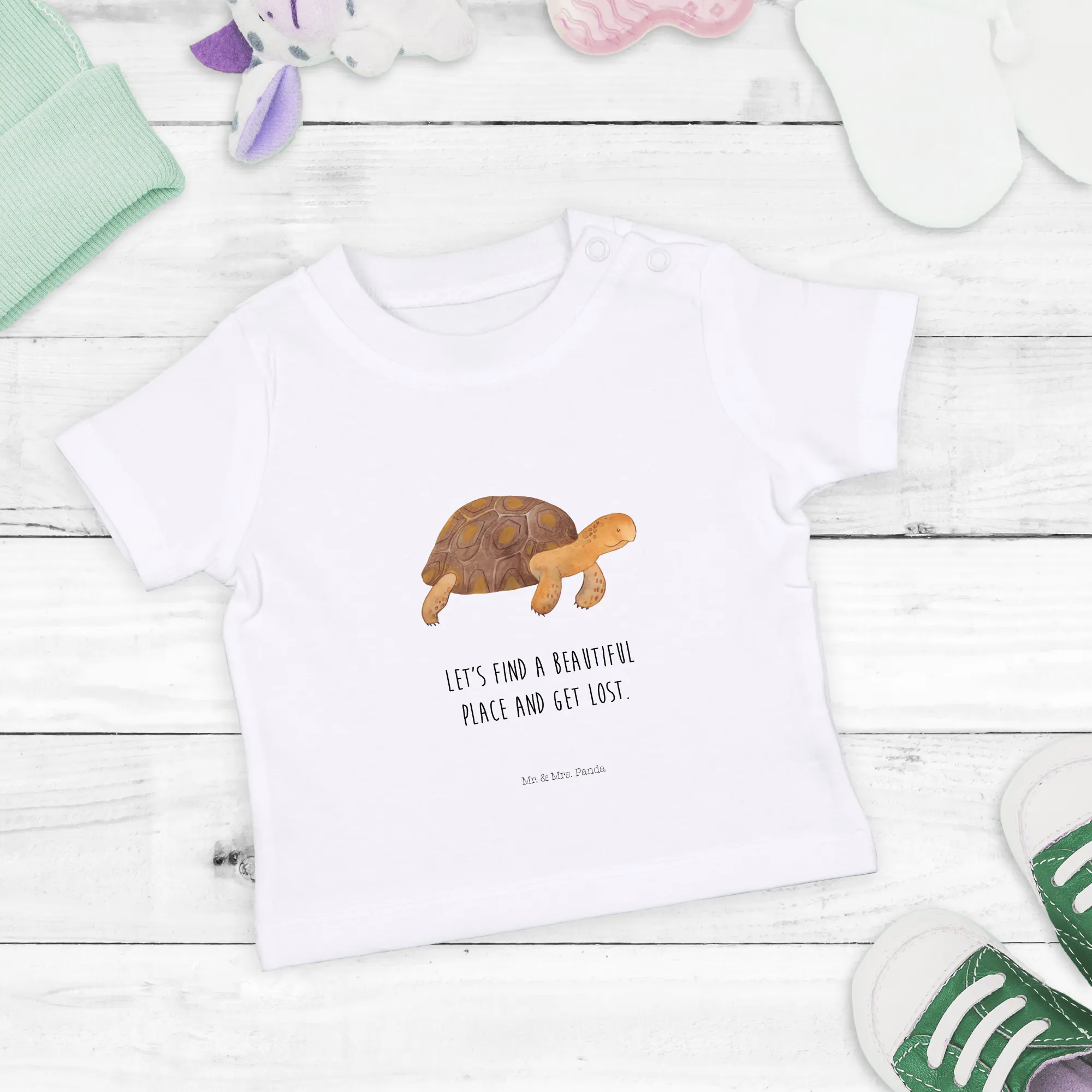 Organic Baby Shirt Schildkröte Marschieren